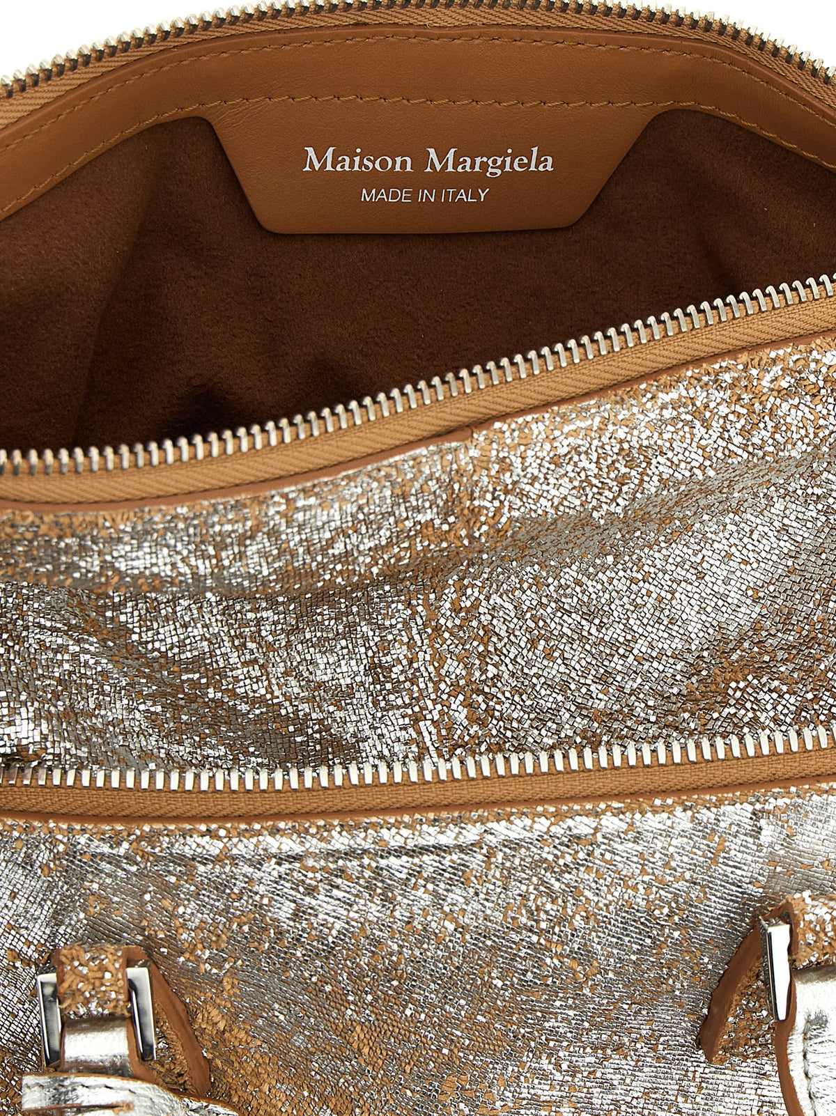 Maison Margiela Handtasche aus Lammleder in Silber