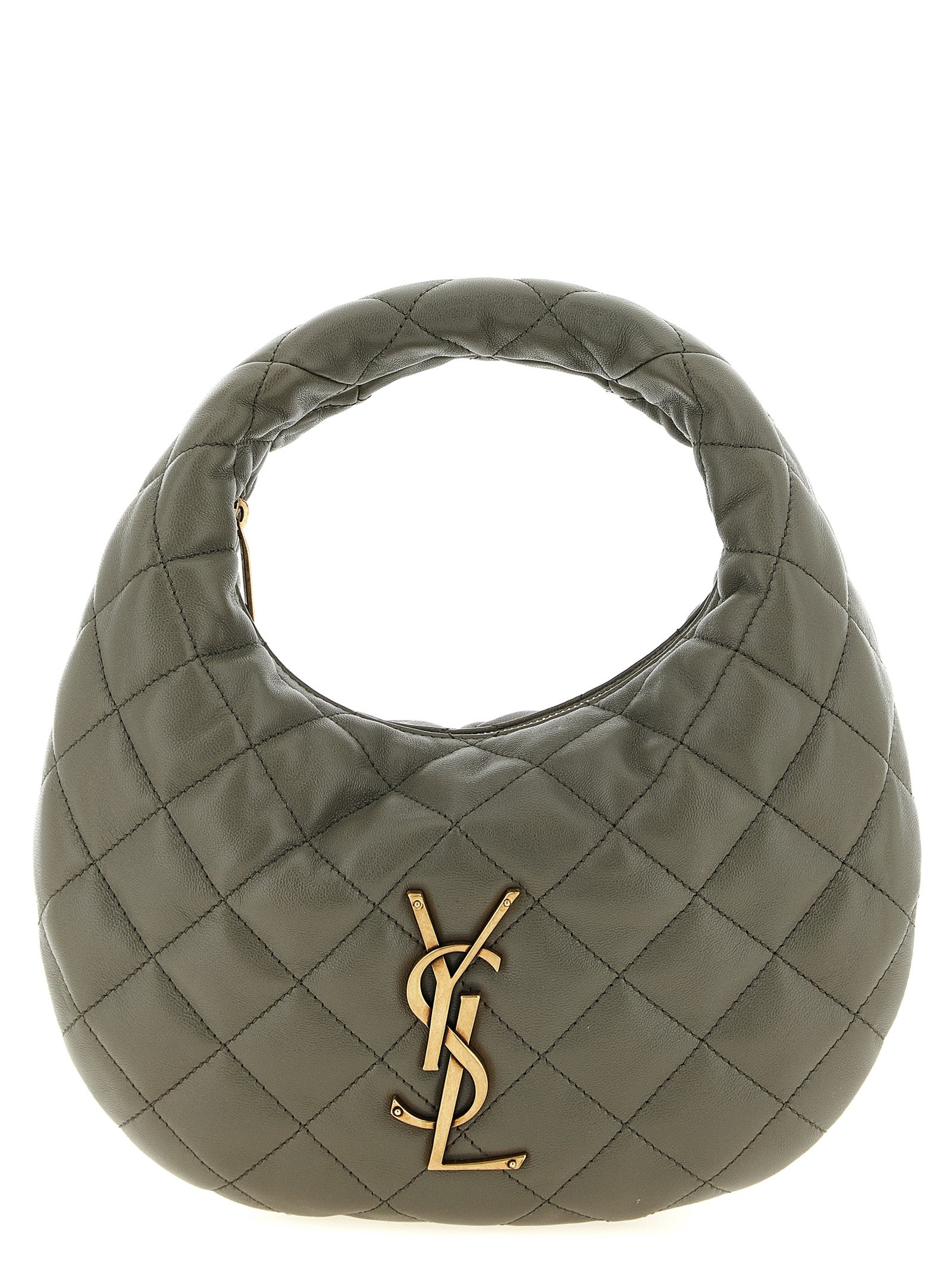 Saint Laurent Graue Lammleder-Handtasche