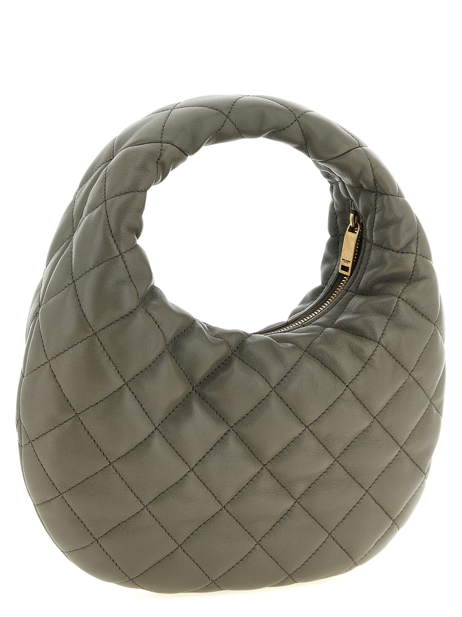 Saint Laurent Graue Lammleder-Handtasche