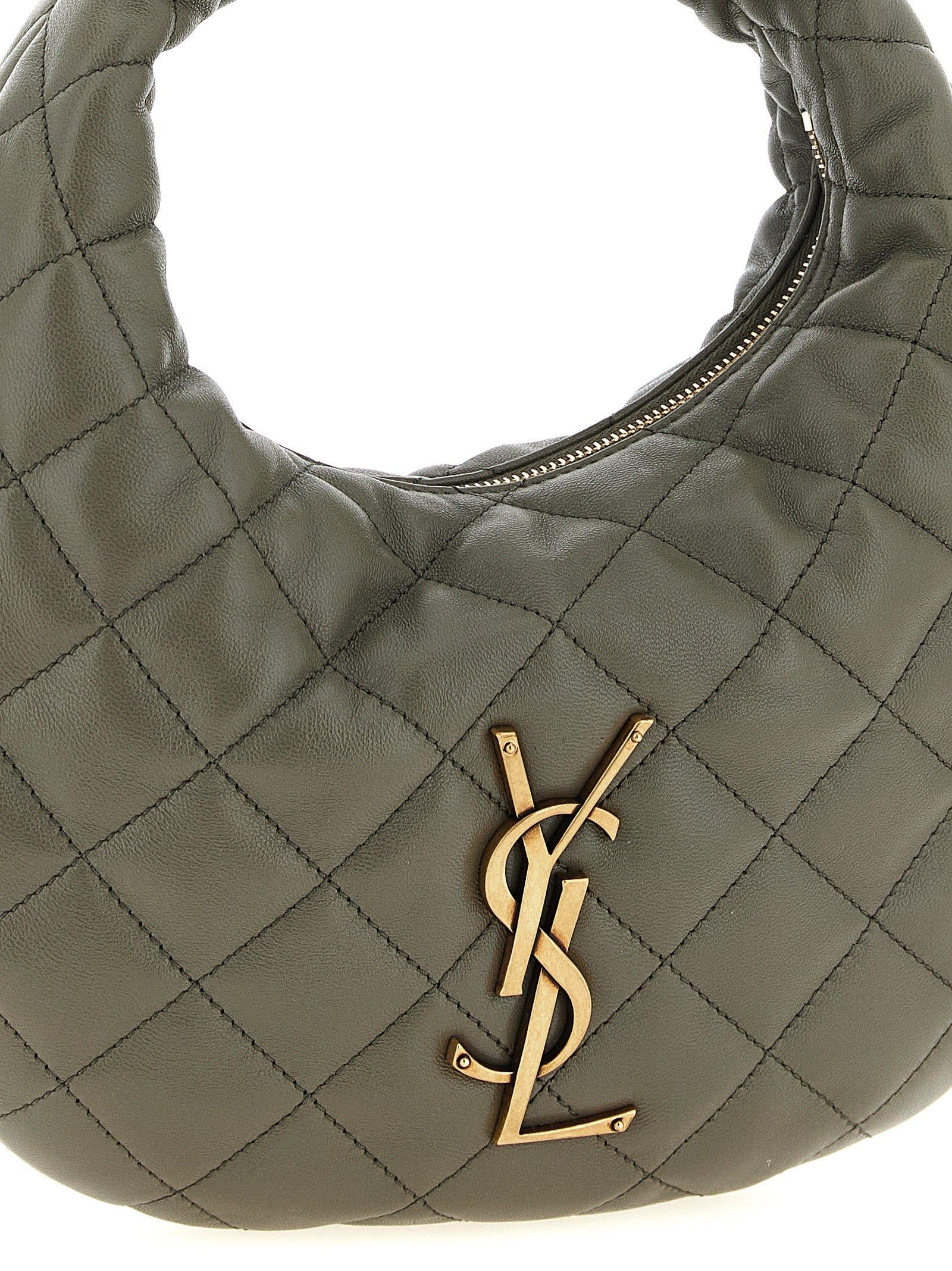 Saint Laurent Graue Lammleder-Handtasche