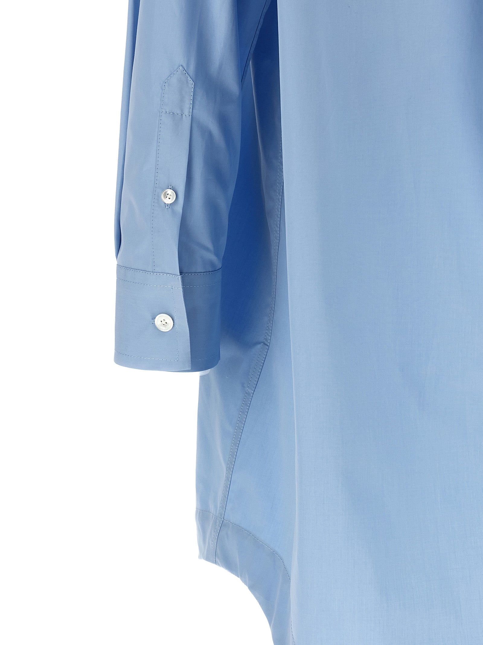 Ami Paris Blaues Baumwoll-Midikleid