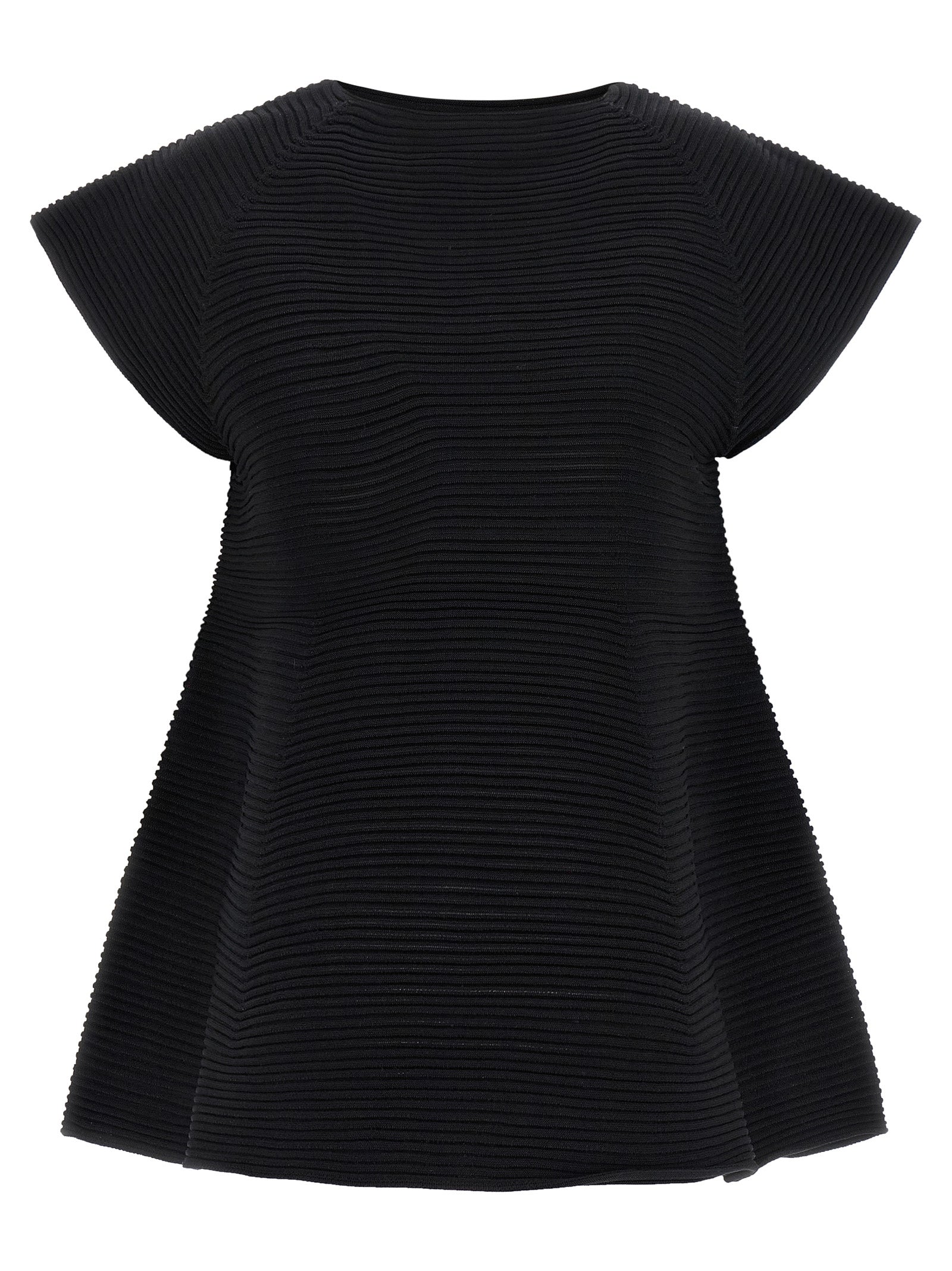 Issey Miyake Schwarzes Polyester-Kurzkleid