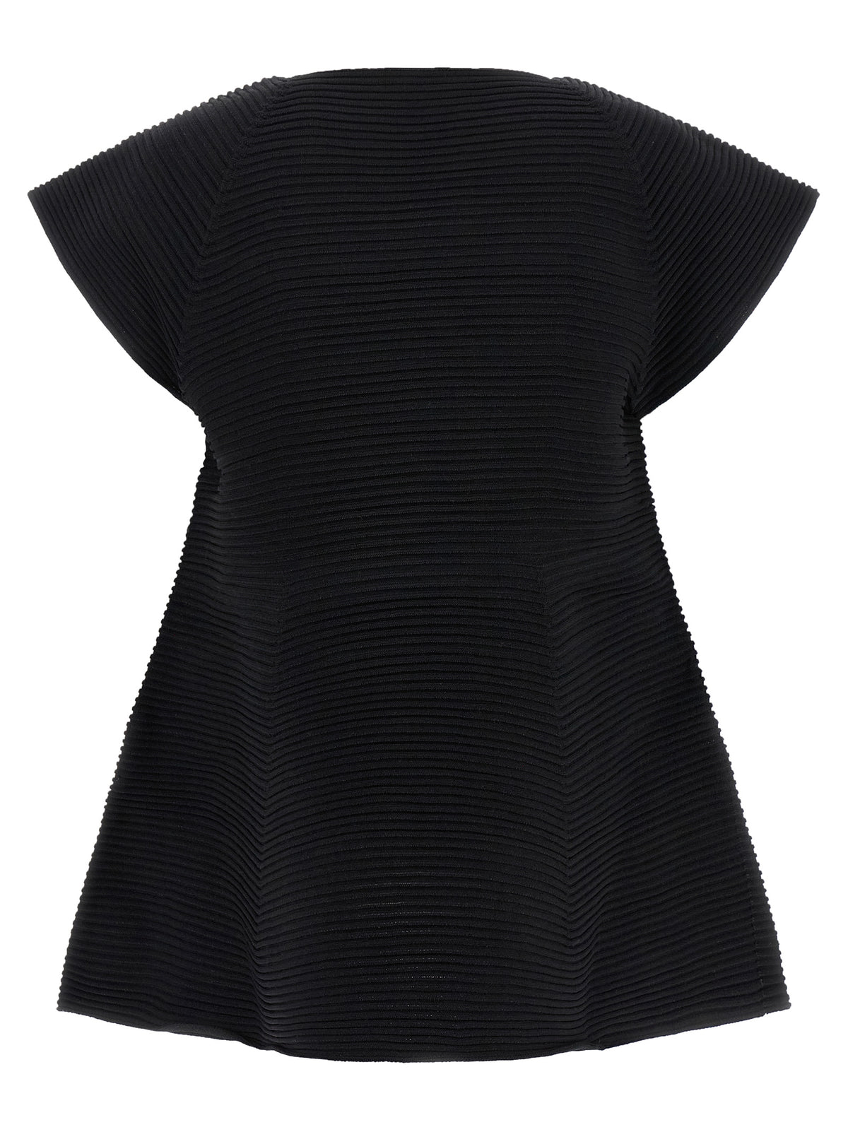 Issey Miyake Schwarzes Polyester-Kurzkleid