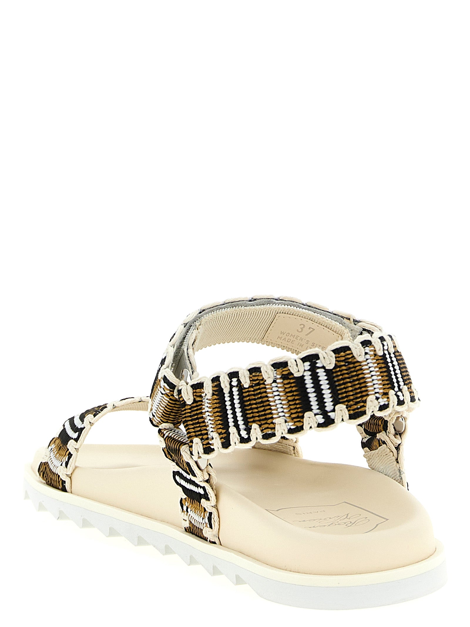 Roger Vivier Mehrfarbige flache Sandalen aus Polyester