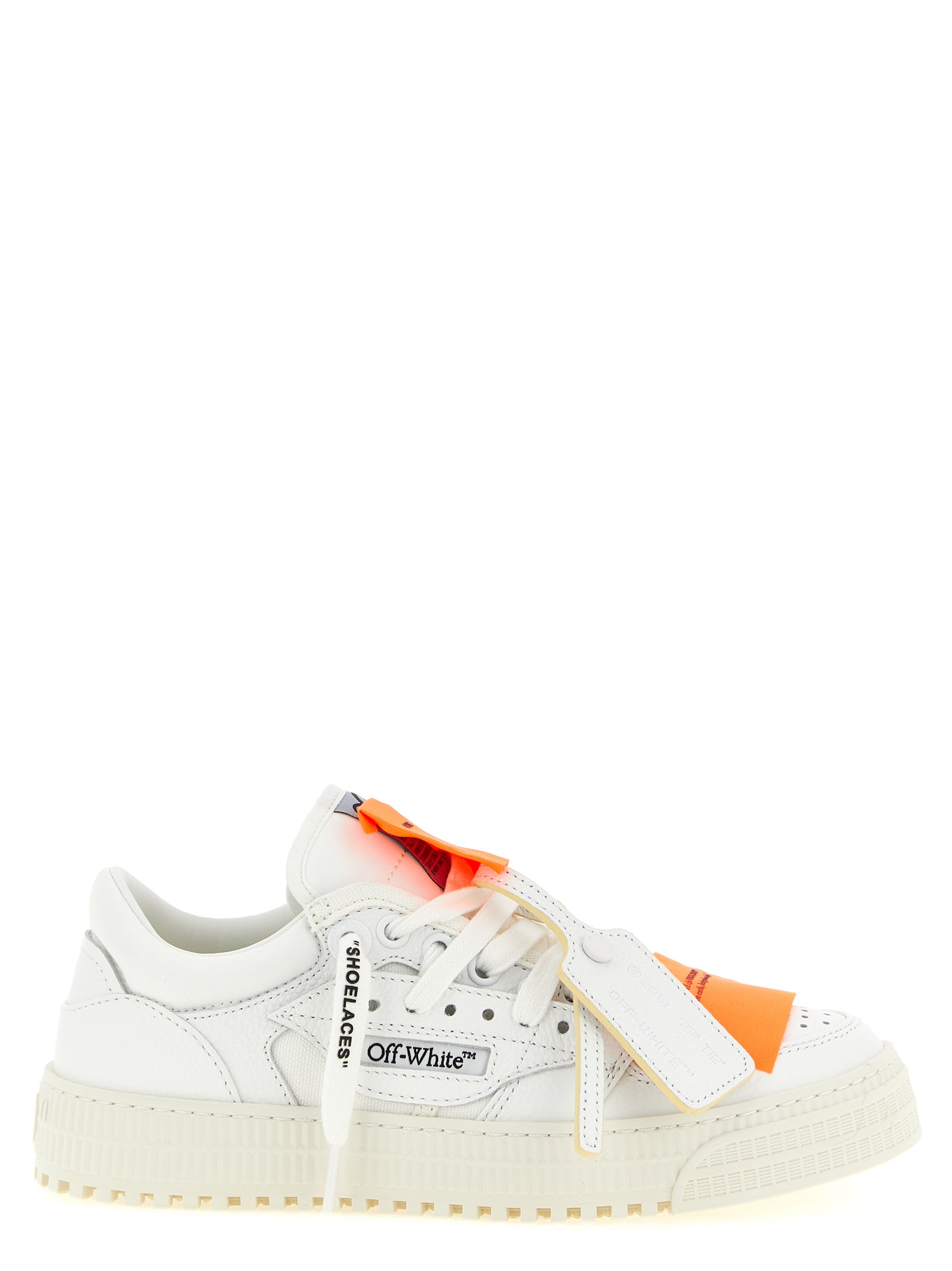 Off-White Weiße Kalbsleder-Sneaker im Athletic-Look