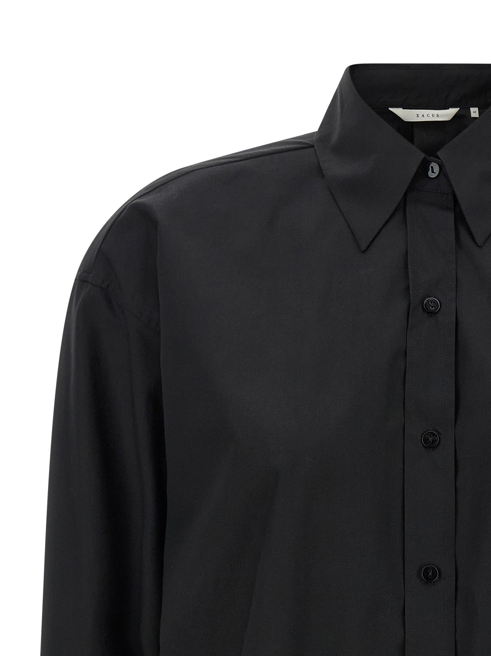 XACUS Schwarze Baumwollbluse
