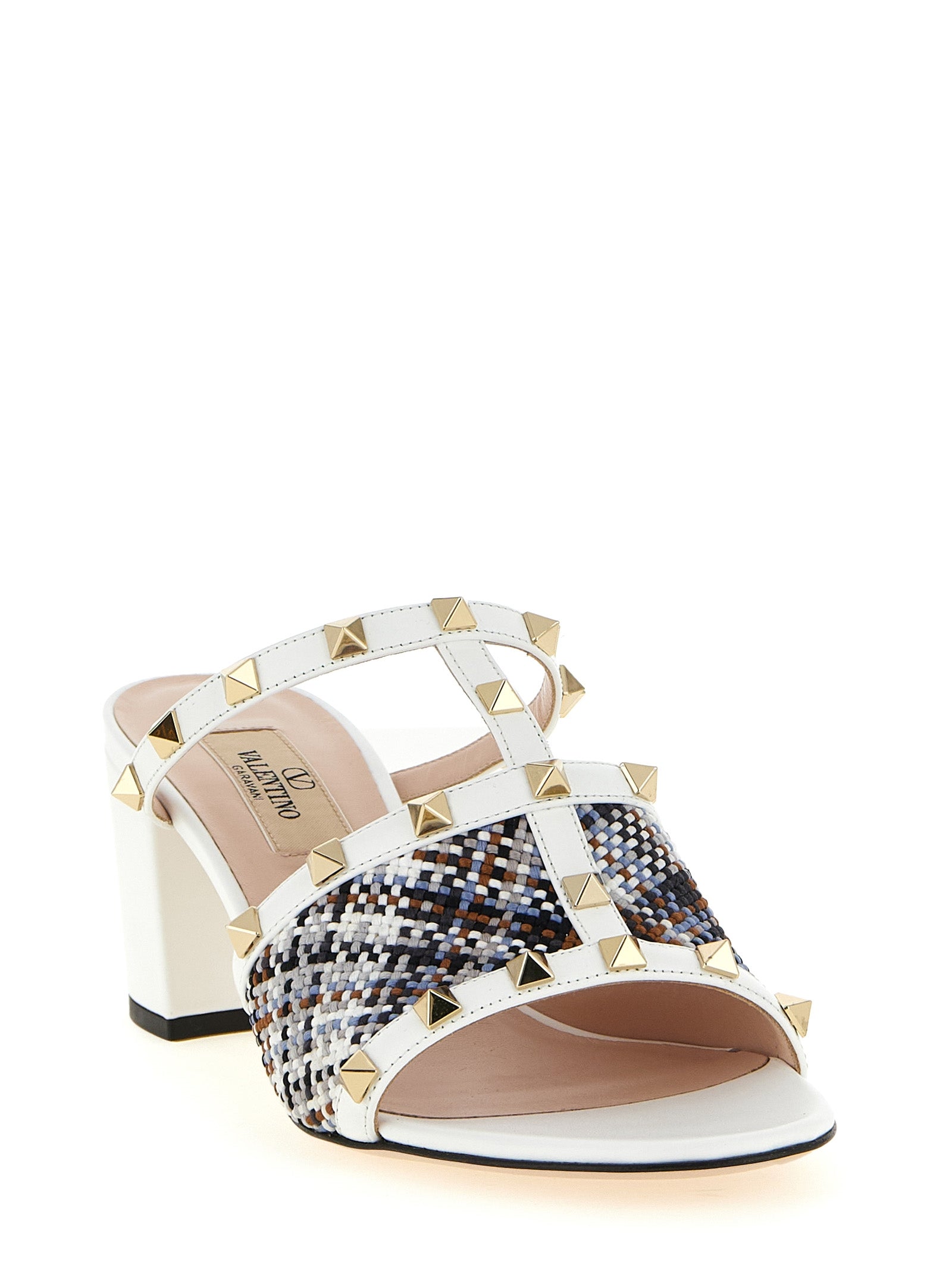 Valentino Garavani Weiße Plateau-Sandalen aus Polyester