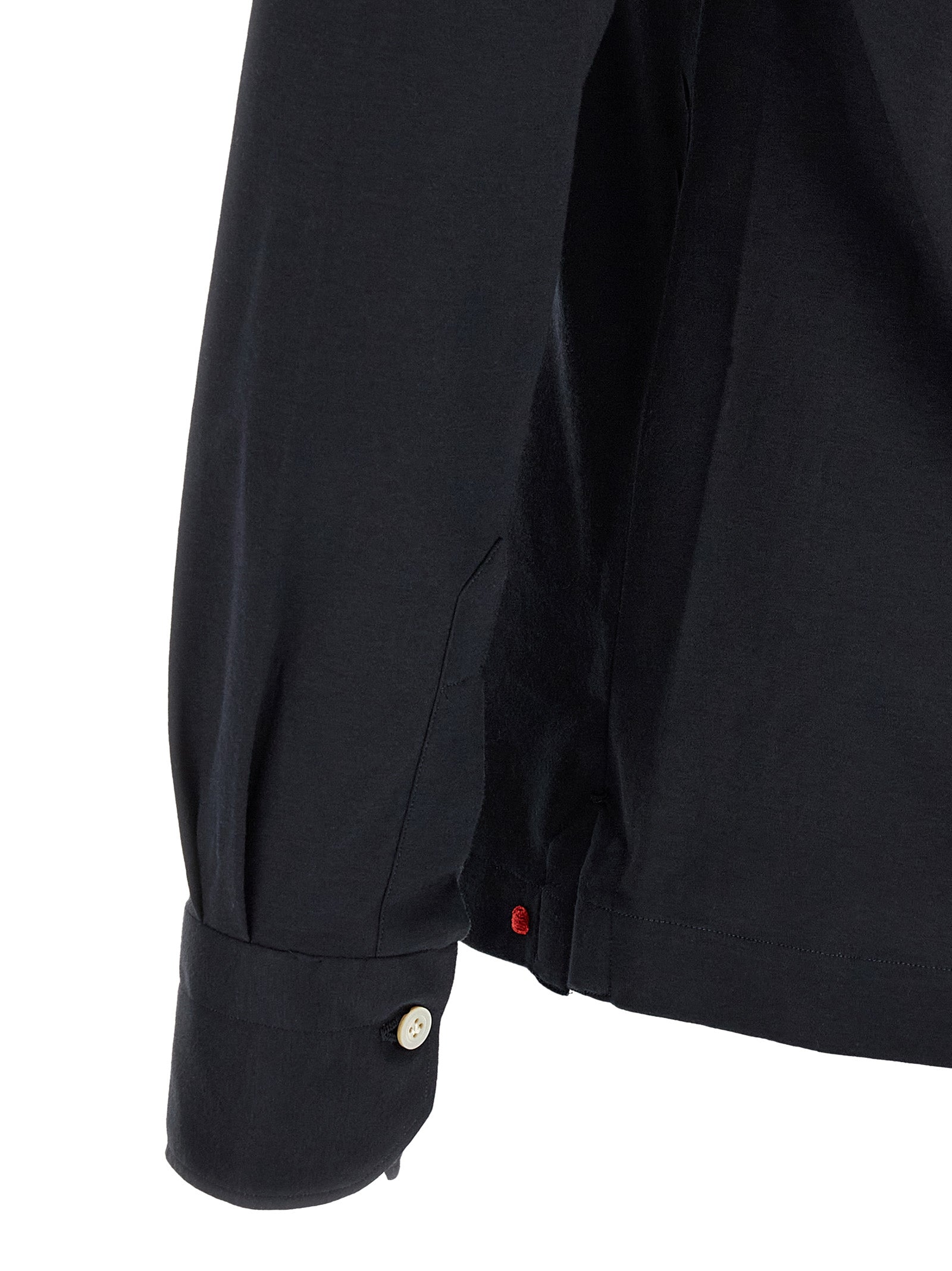 Kiton Blaues Baumwoll-Polohemd