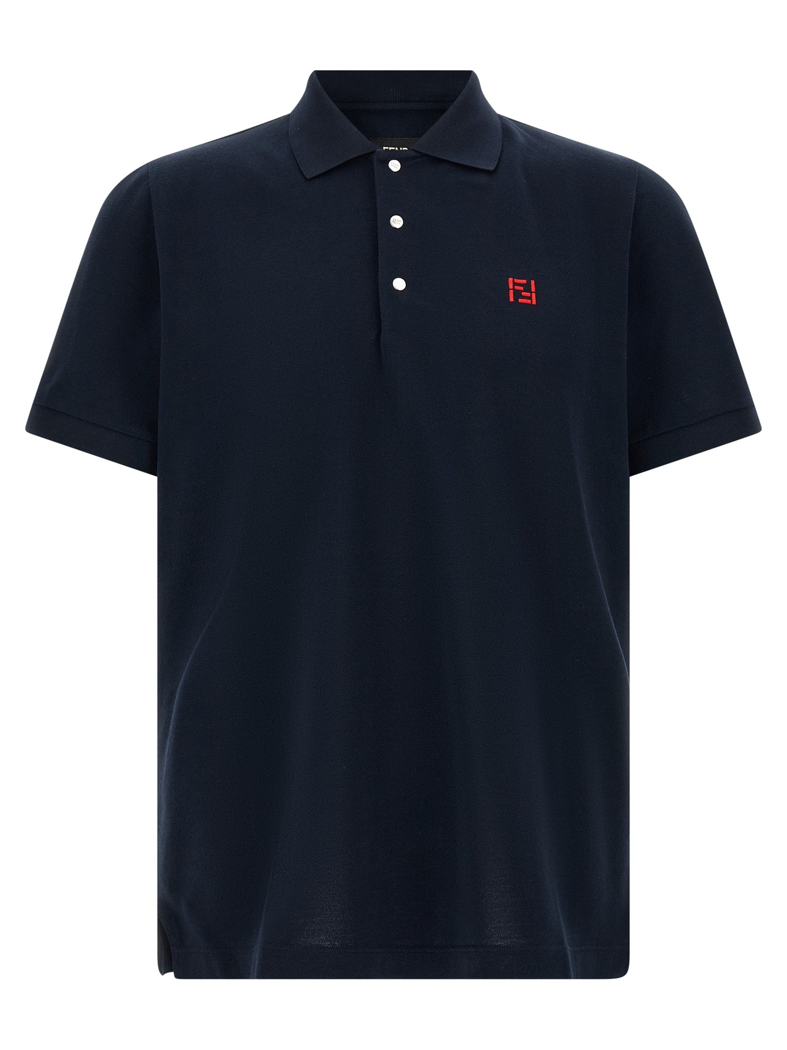 Fendi Blaues Baumwoll-Polohemd
