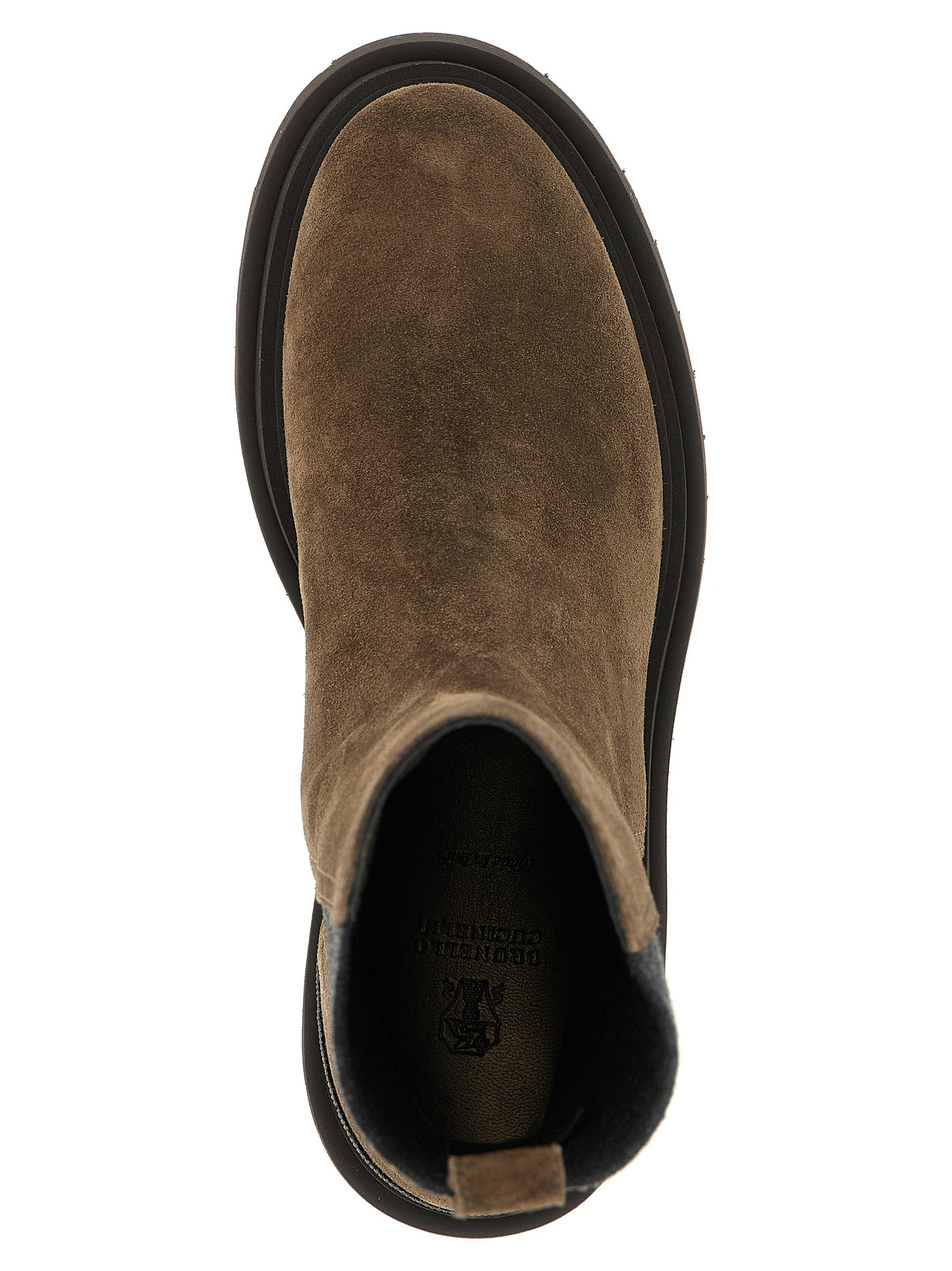 Brunello Cucinelli Ankle Boots aus braunem Kalbsleder