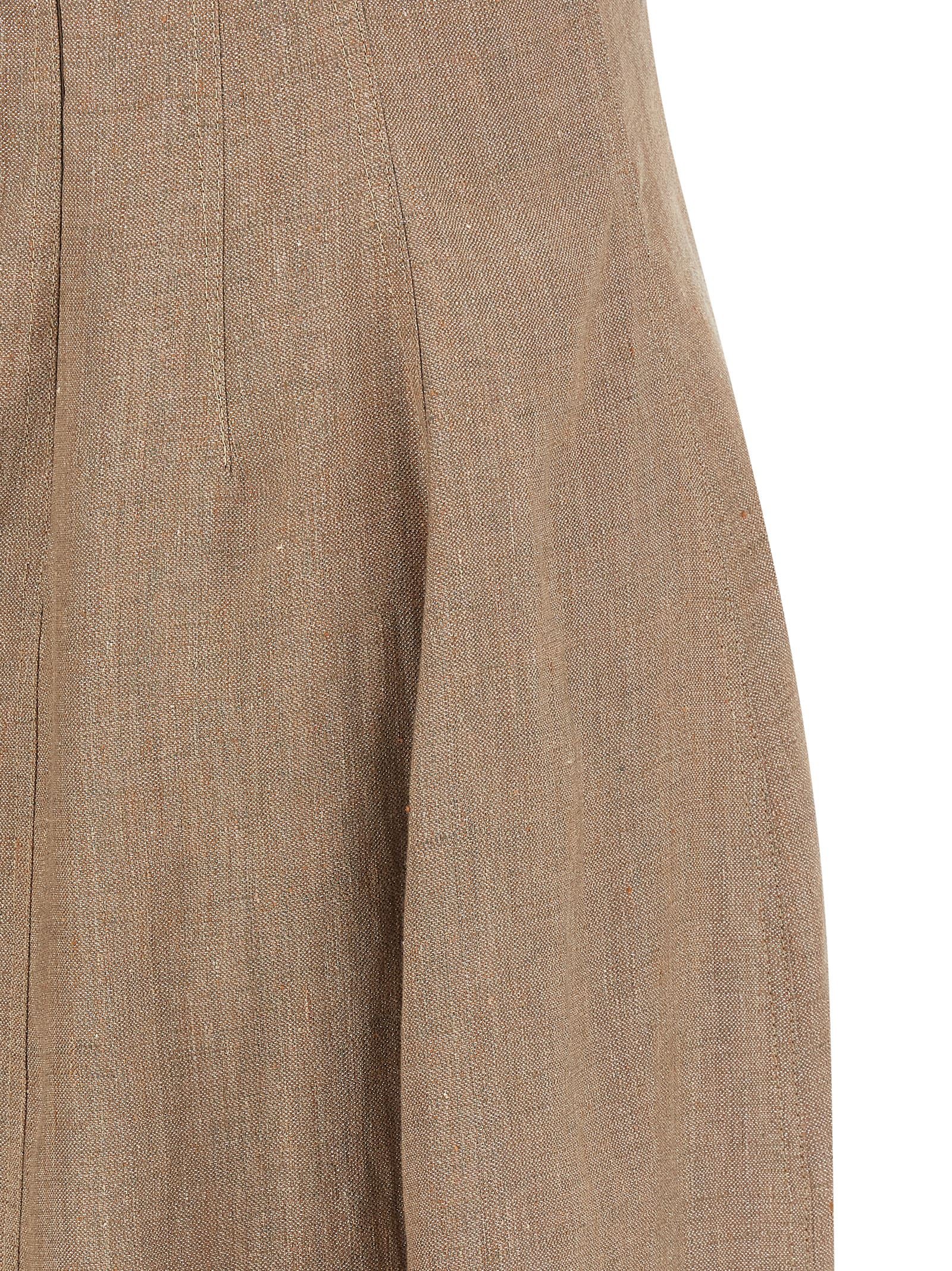 Brunello Cucinelli Langes beiges Leinenkleid