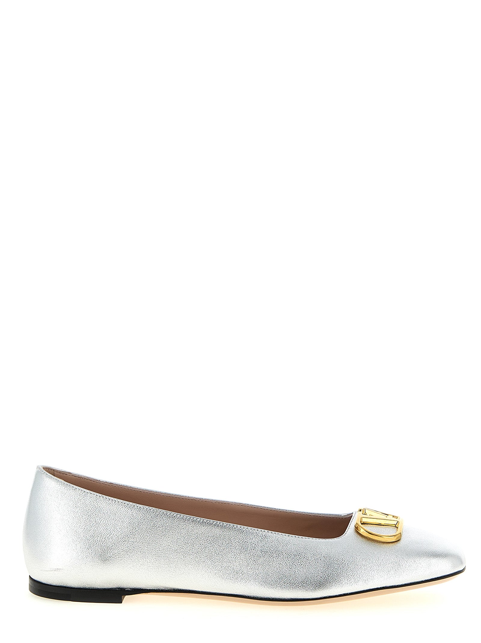 Valentino Garavani Ballerinas aus Lammleder in Silber