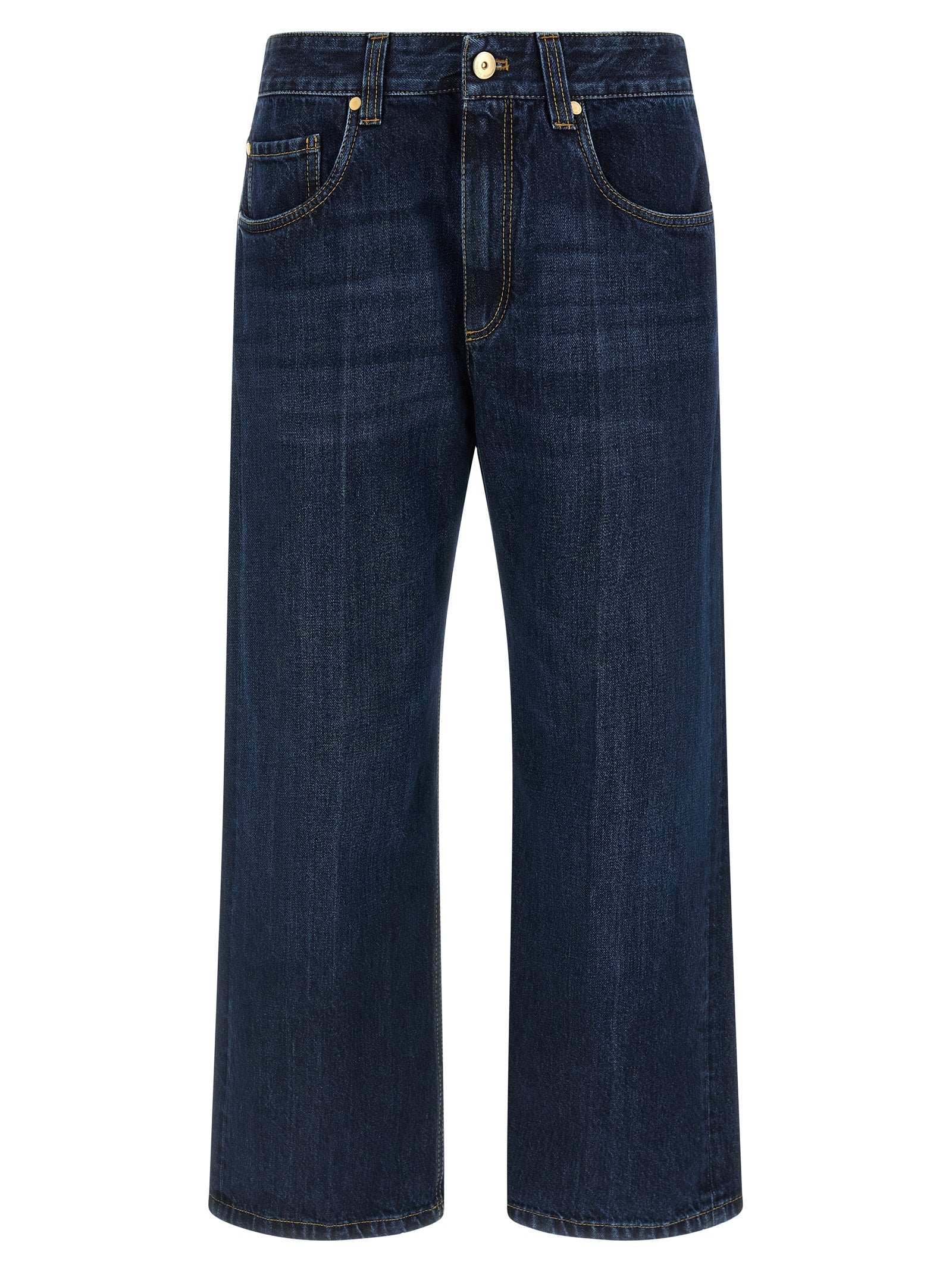 Brunello Cucinelli Blaue Cropped Jeans aus Baumwolle