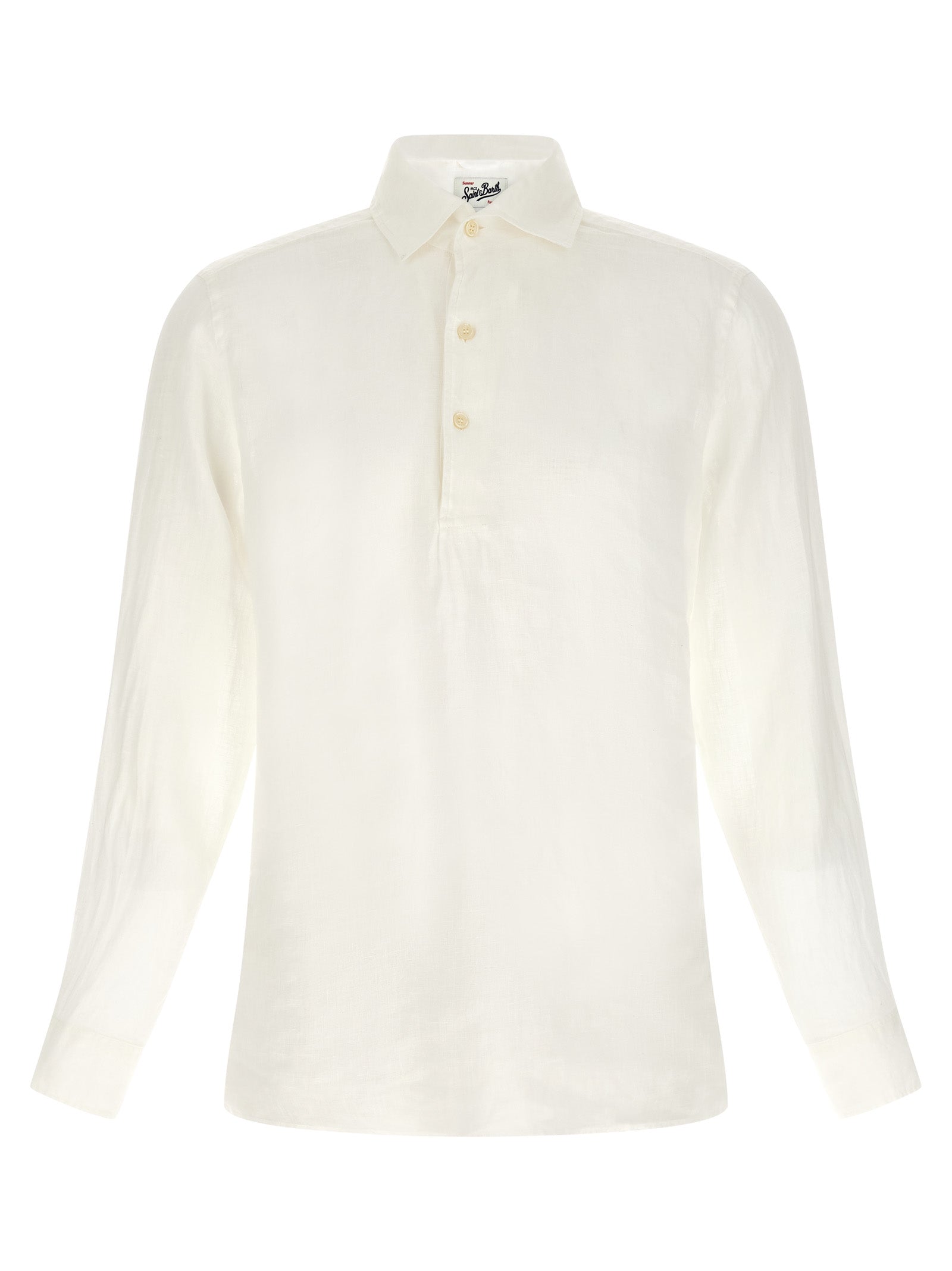 MC2 Saint Barth Weißes Poloshirt aus Leinen