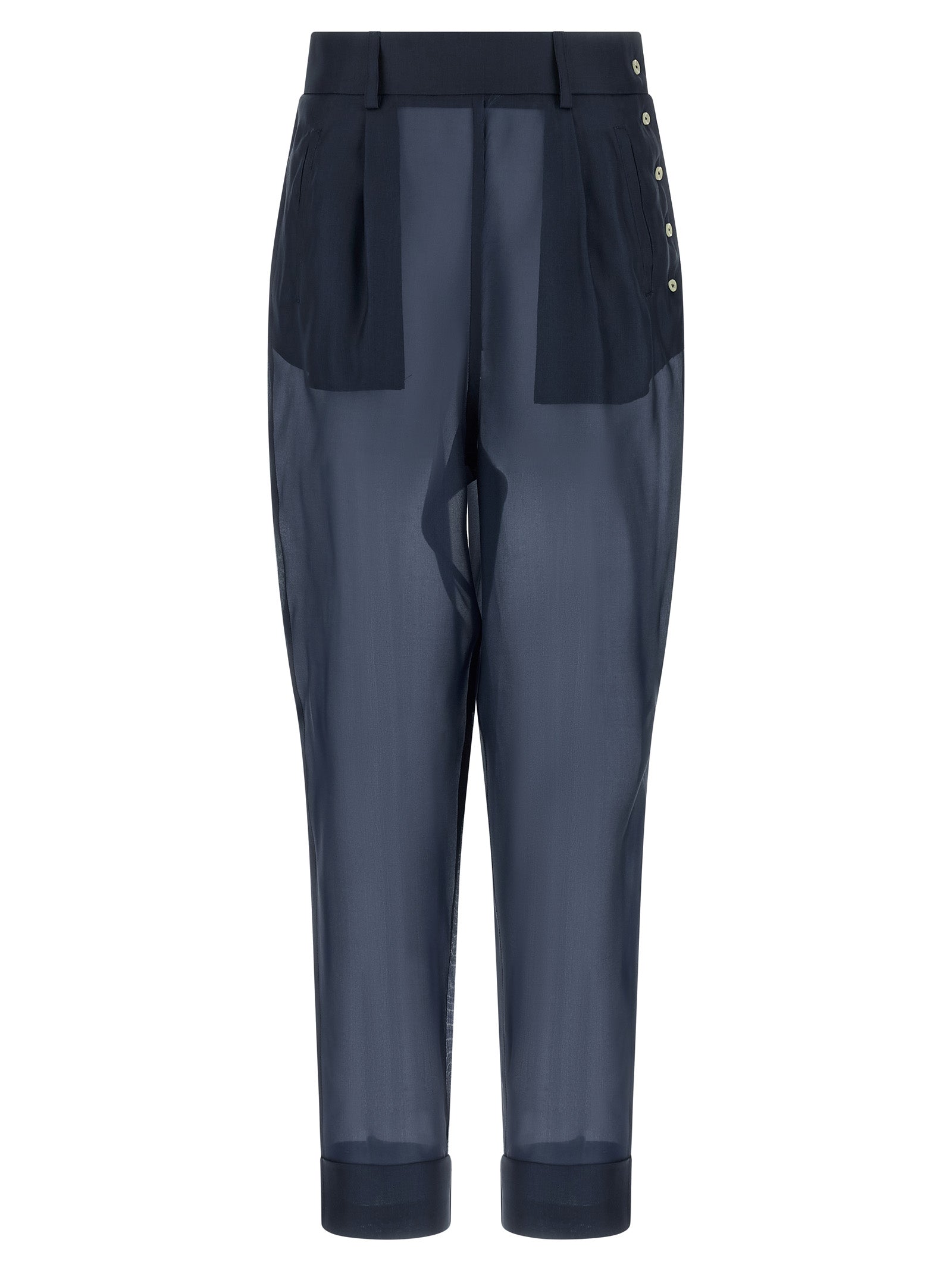 MAISON JEJIA Blaue Seidenhose für die Freizeit