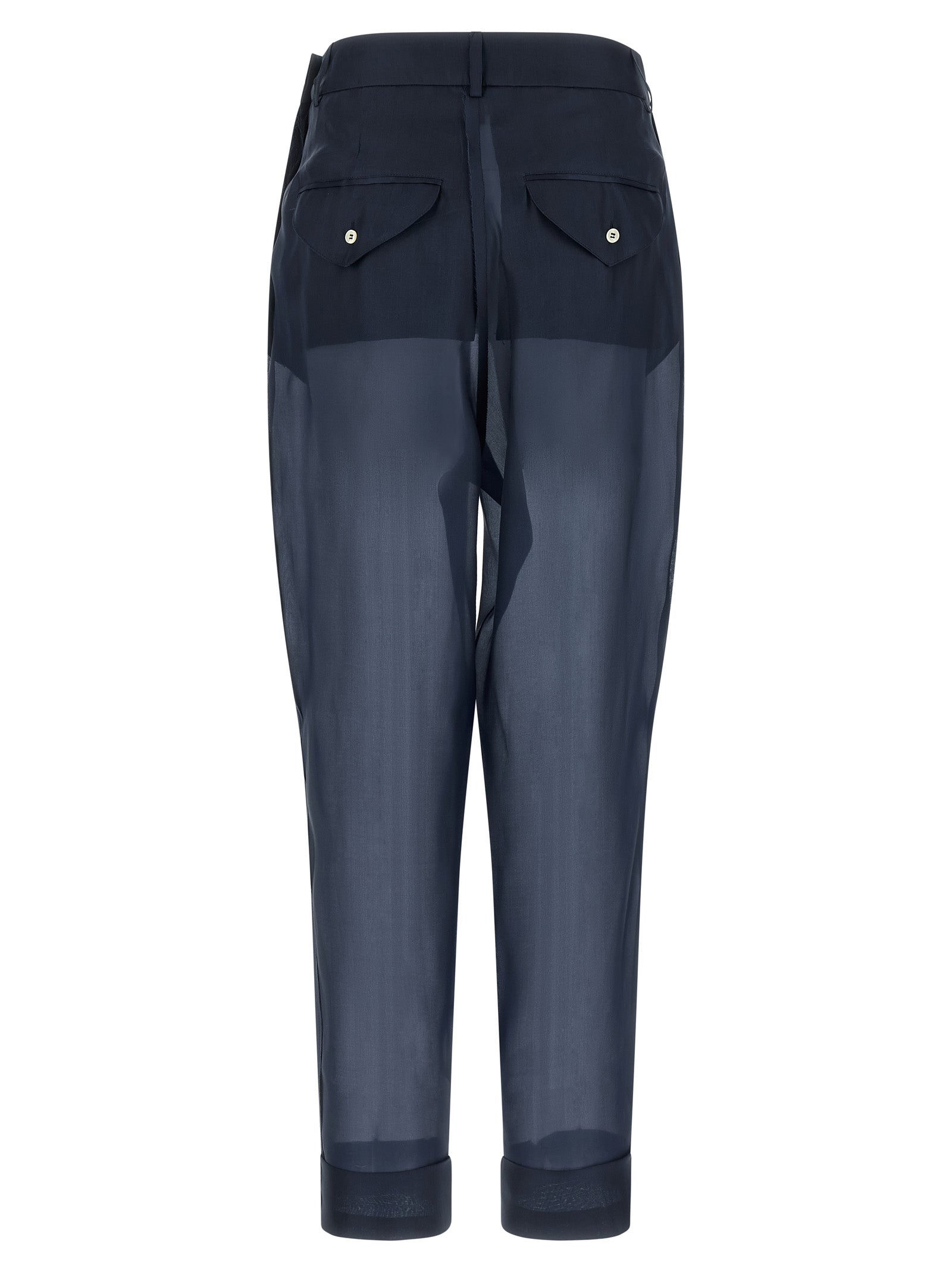 MAISON JEJIA Blaue Seidenhose für die Freizeit