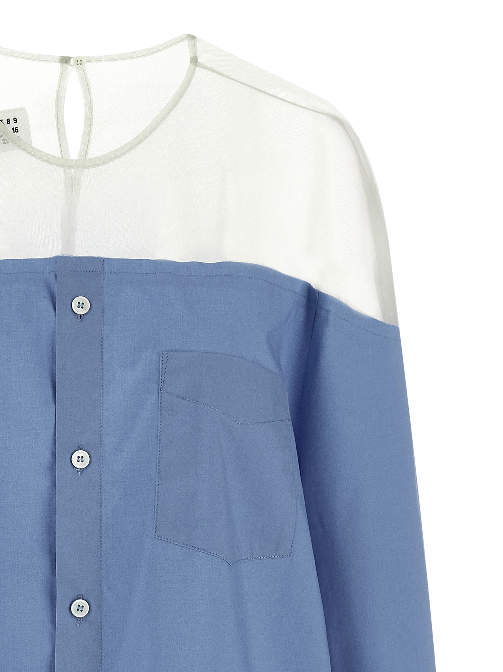 MM6 Maison Margiela Blaue Baumwollbluse