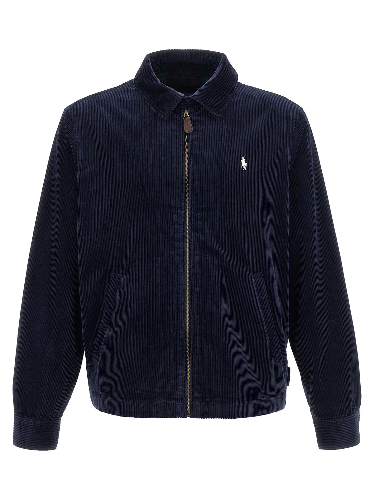 Polo Ralph Lauren Blaue Baumwolljacke in voller Länge