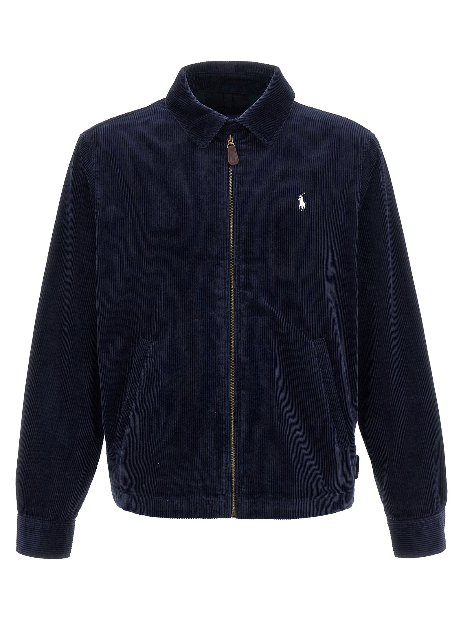 Polo Ralph Lauren Blaue Baumwolljacke in voller Länge