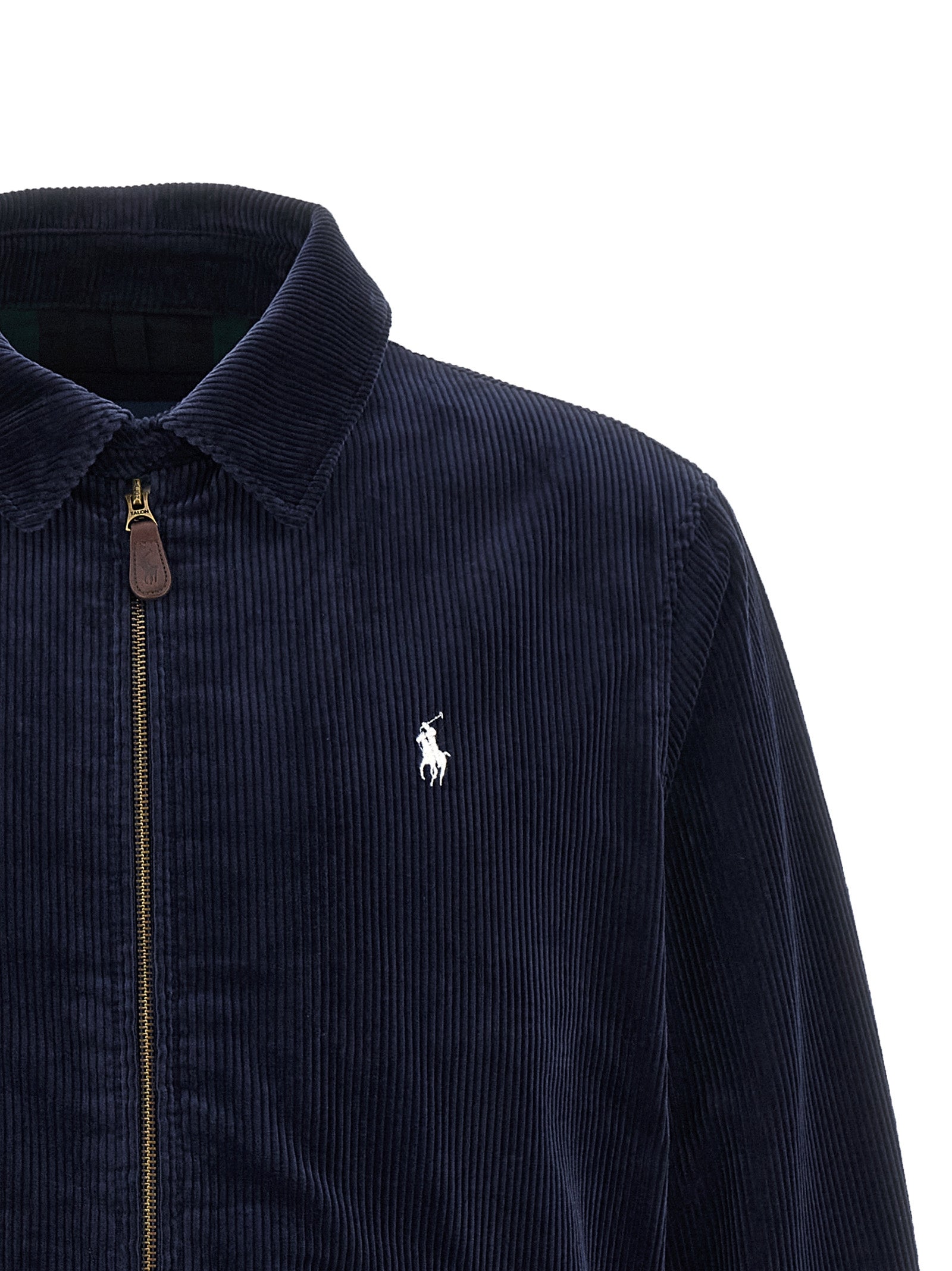 Polo Ralph Lauren Blaue Baumwolljacke in voller Länge