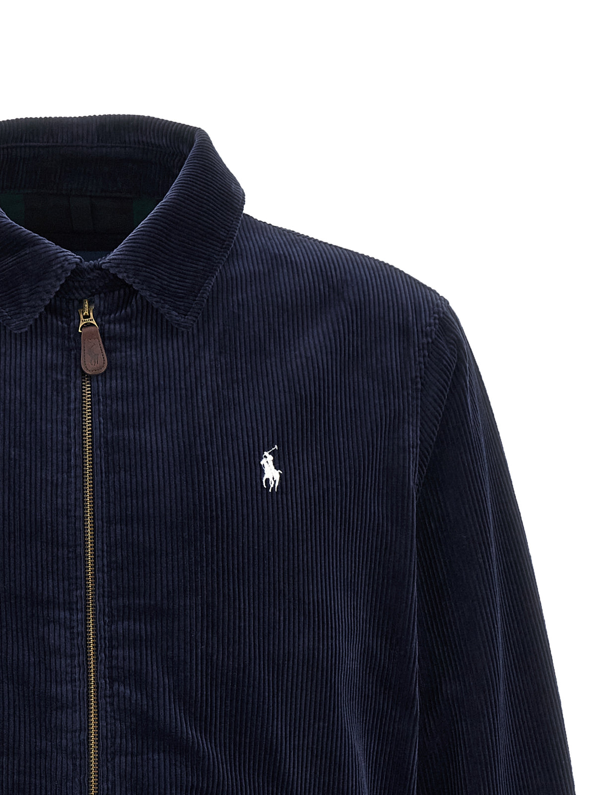 Polo Ralph Lauren Blaue Baumwolljacke in voller Länge