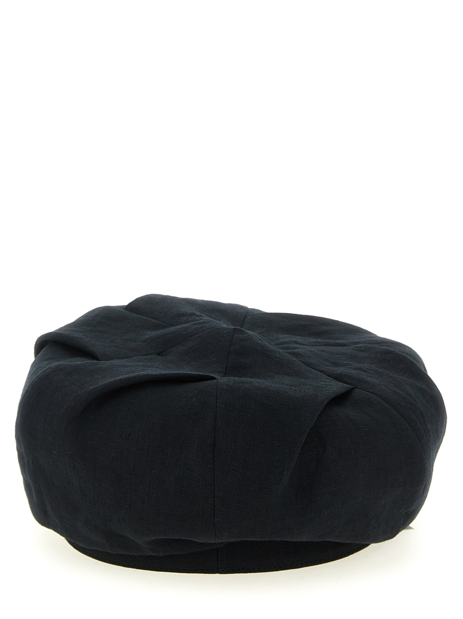 Yohji Yamamoto Schwarzer Leinen-Fatcap-Hut
