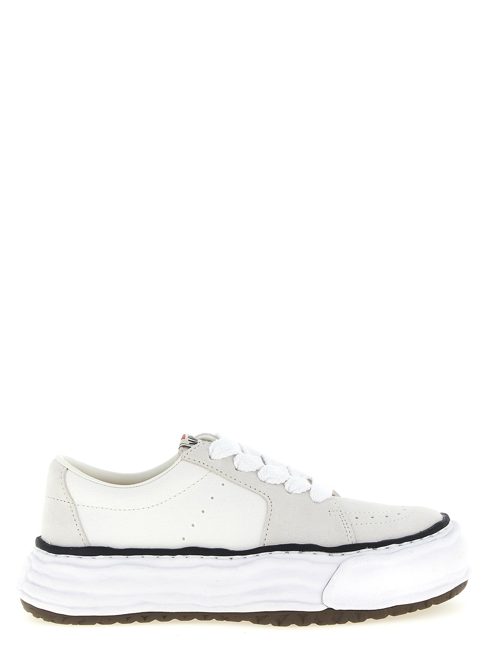 Maison Mihara Yasuhiro Weiße Plateau-Sneaker aus Rindsleder
