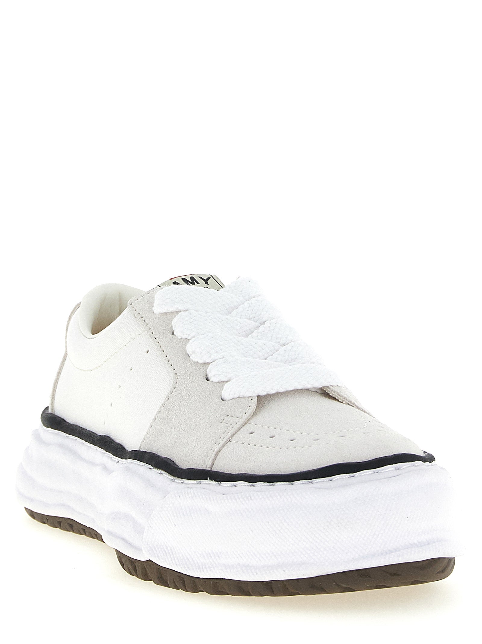 Maison Mihara Yasuhiro Weiße Plateau-Sneaker aus Rindsleder