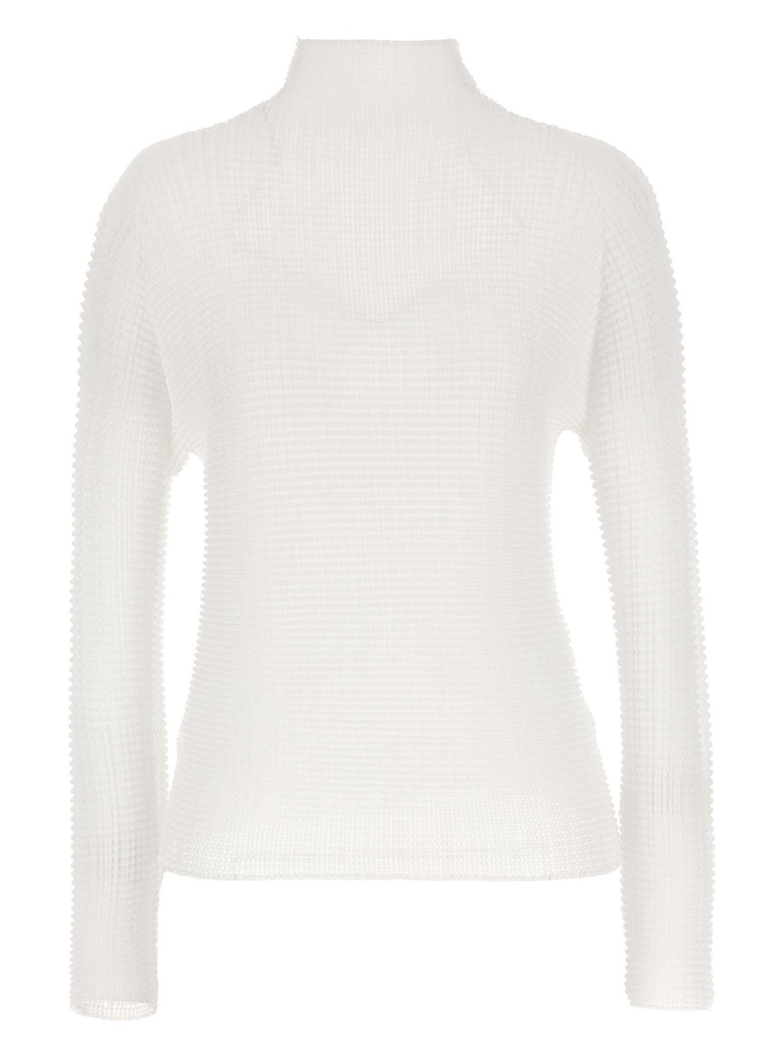 Issey Miyake Weiße Strickjacke aus Polyester
