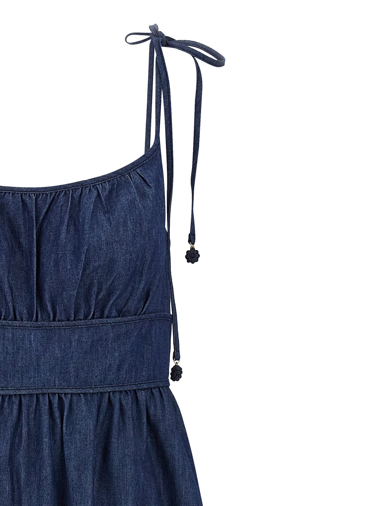 Zimmermann Blaues Baumwoll-Midikleid