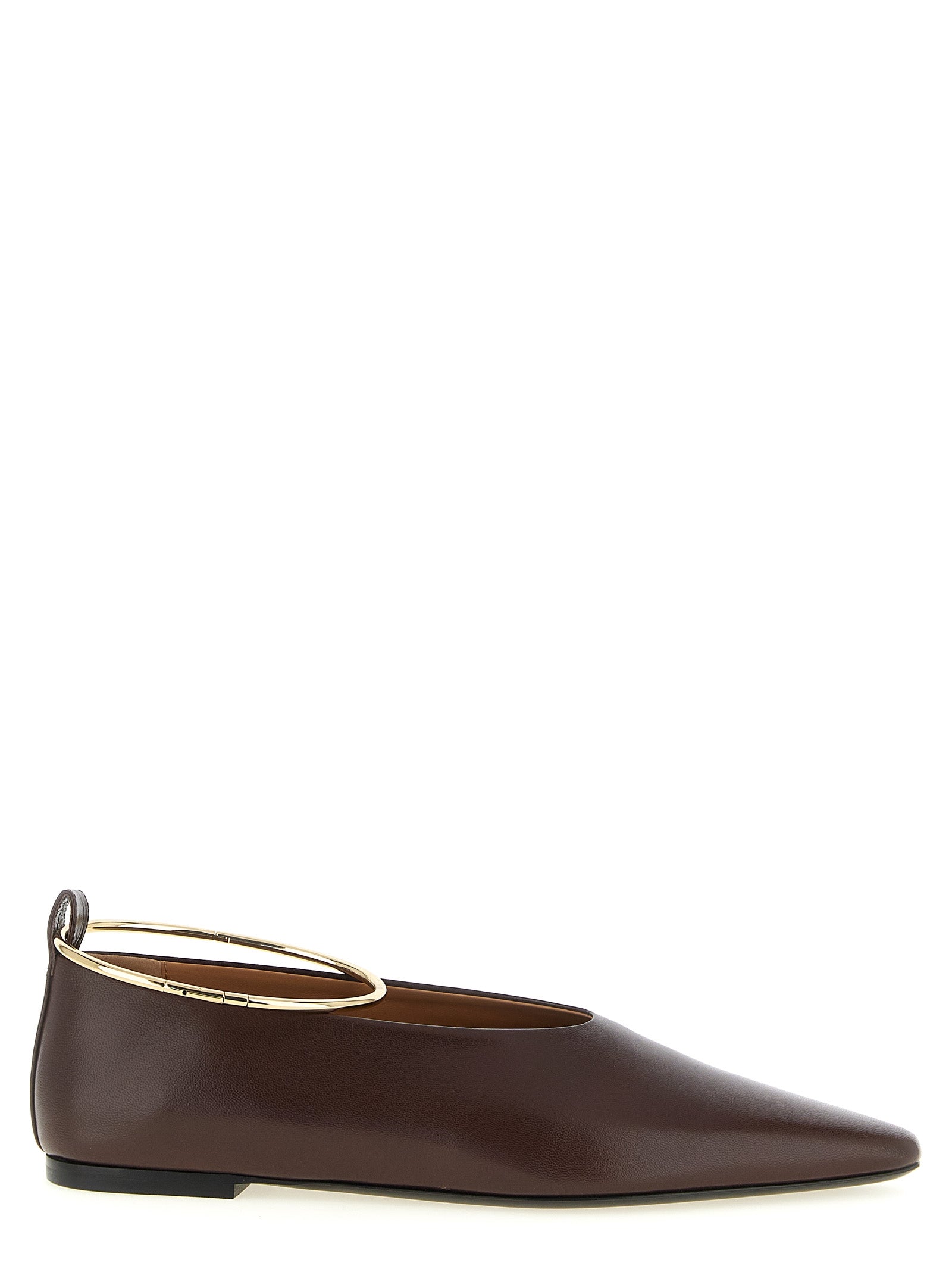 Jil Sander Ballerinas aus braunem Ziegenleder