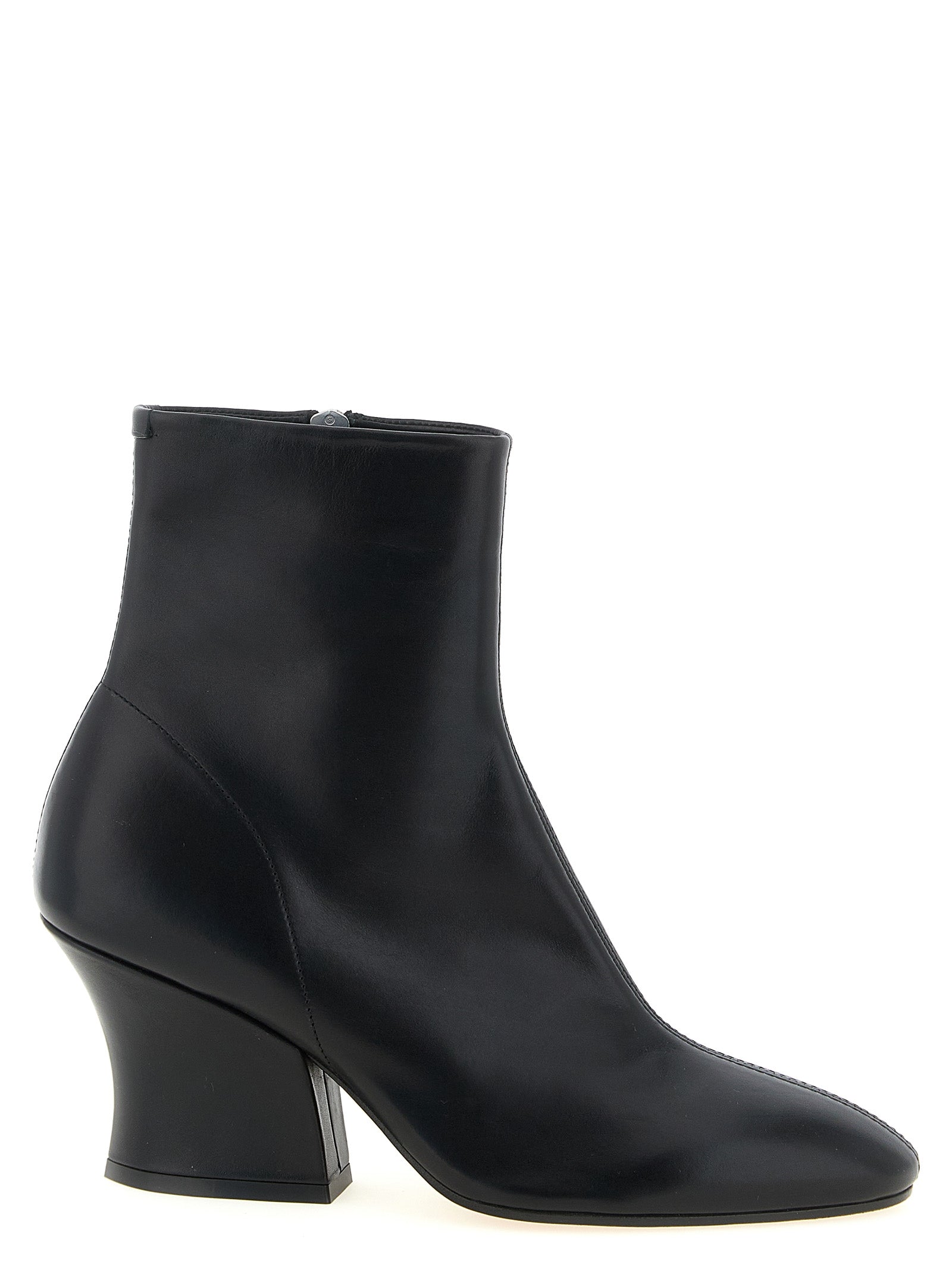Jil Sander Schwarze Stiefeletten aus Kalbsleder