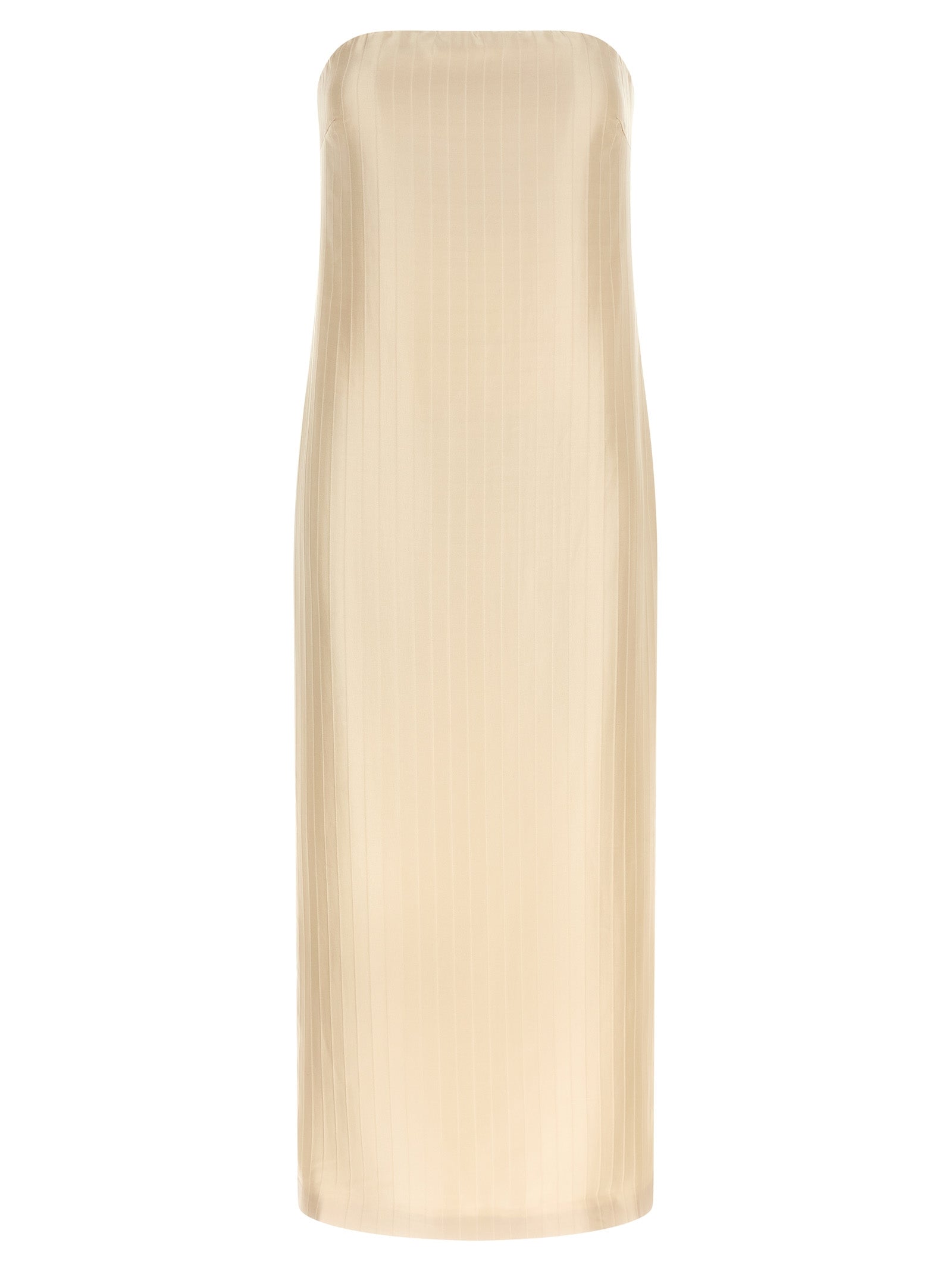 Loulou De Saison Beige Viskose Midikleid