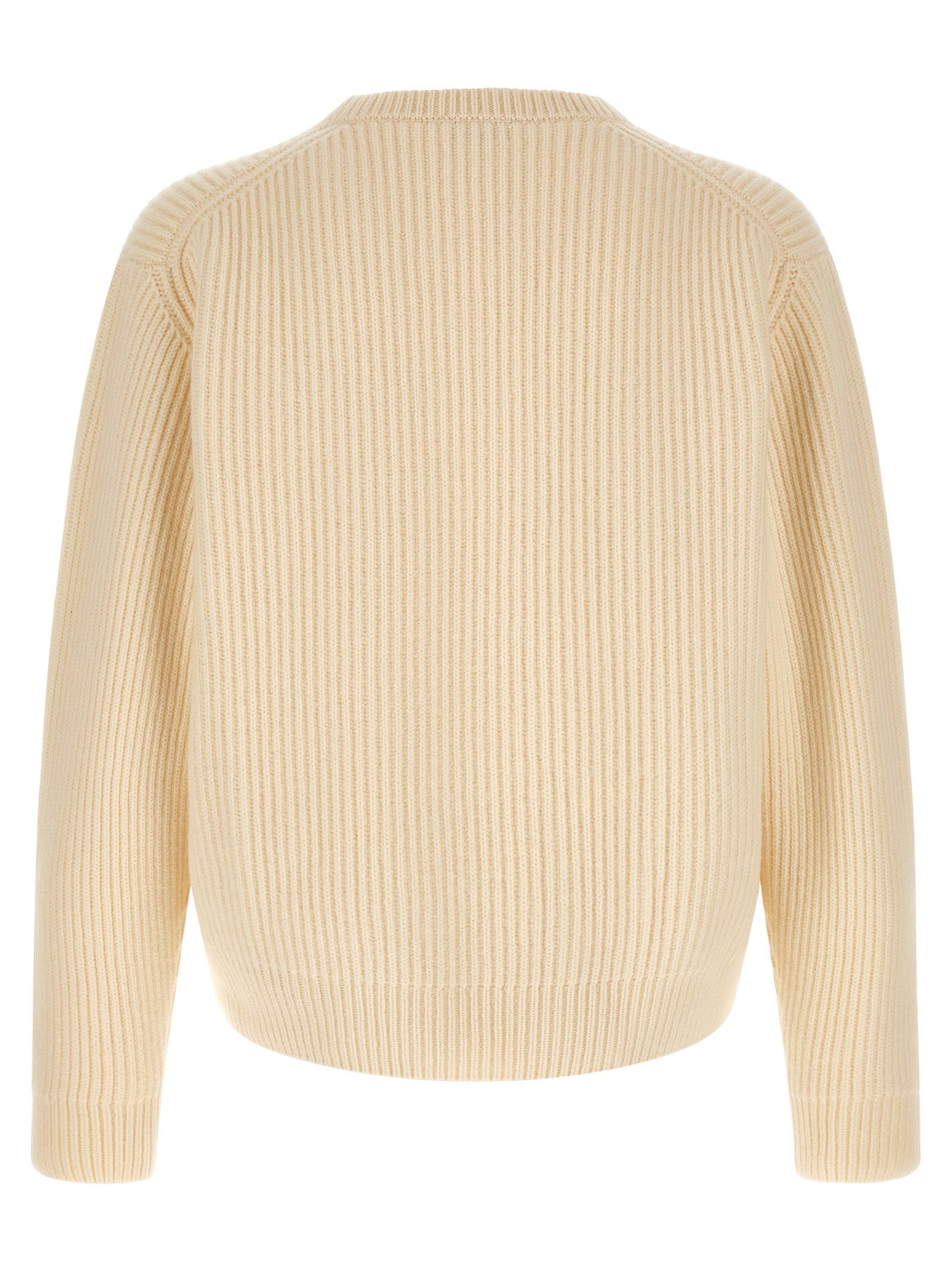 Jil Sander Weiße Wollstrickjacke