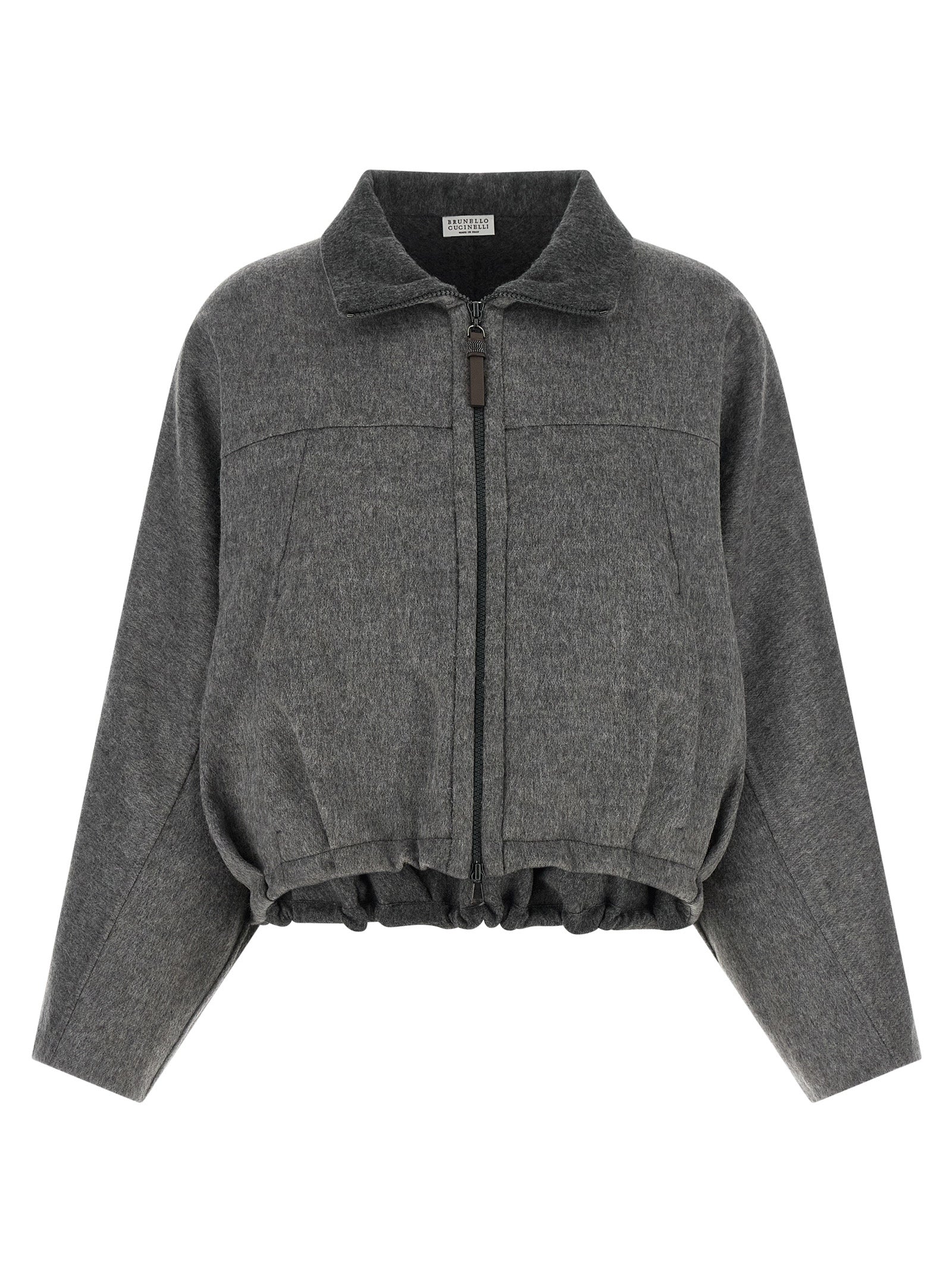 Brunello Cucinelli Grauer Virgin Wool Maxikleid