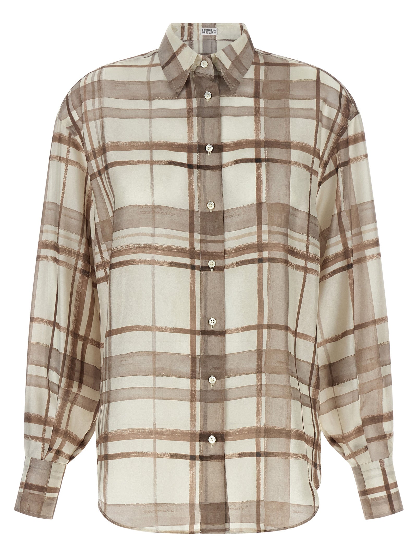 Brunello Cucinelli Beige Seidenbluse