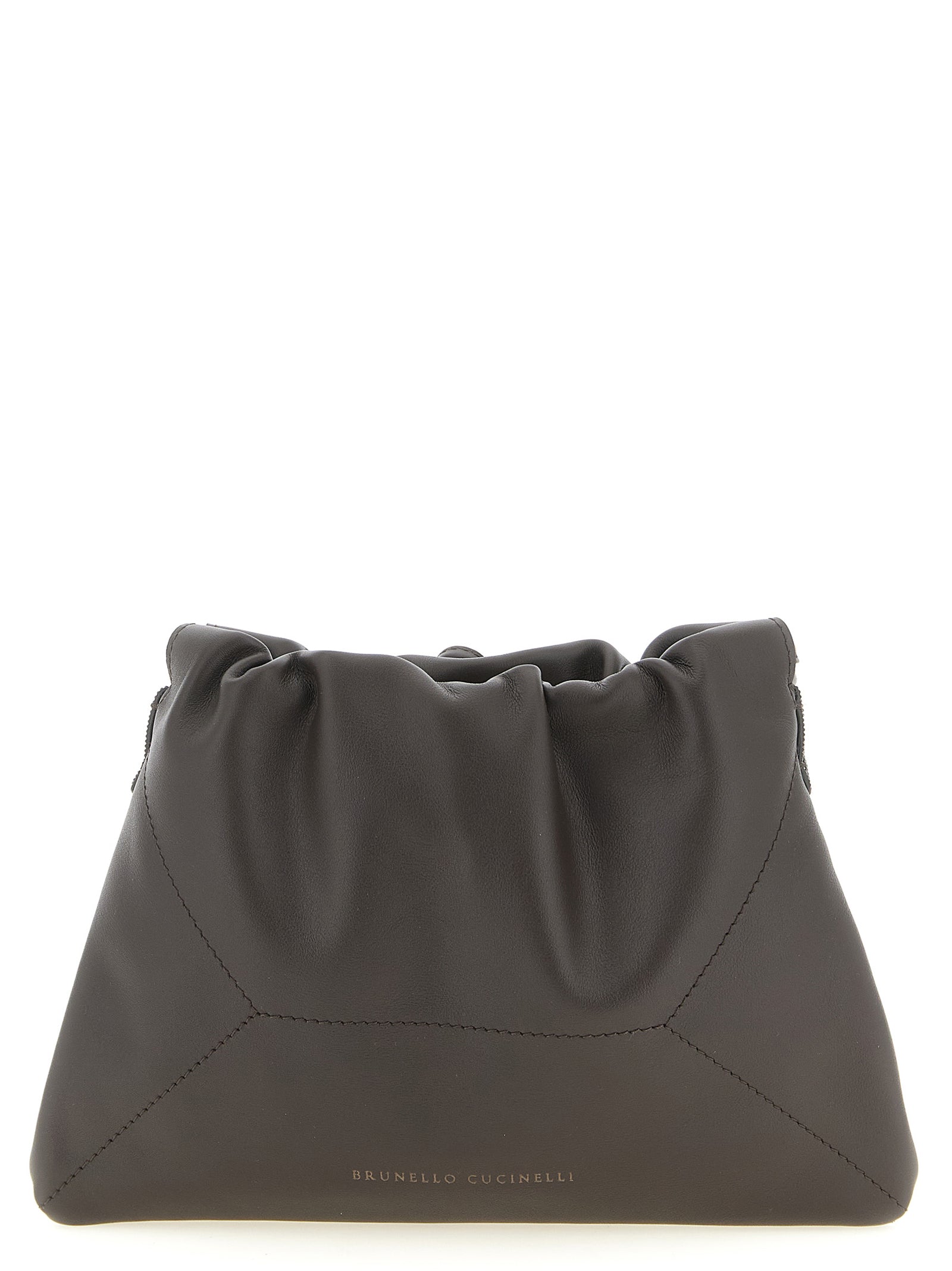 Brunello Cucinelli Braune Kalbsleder-Clutch