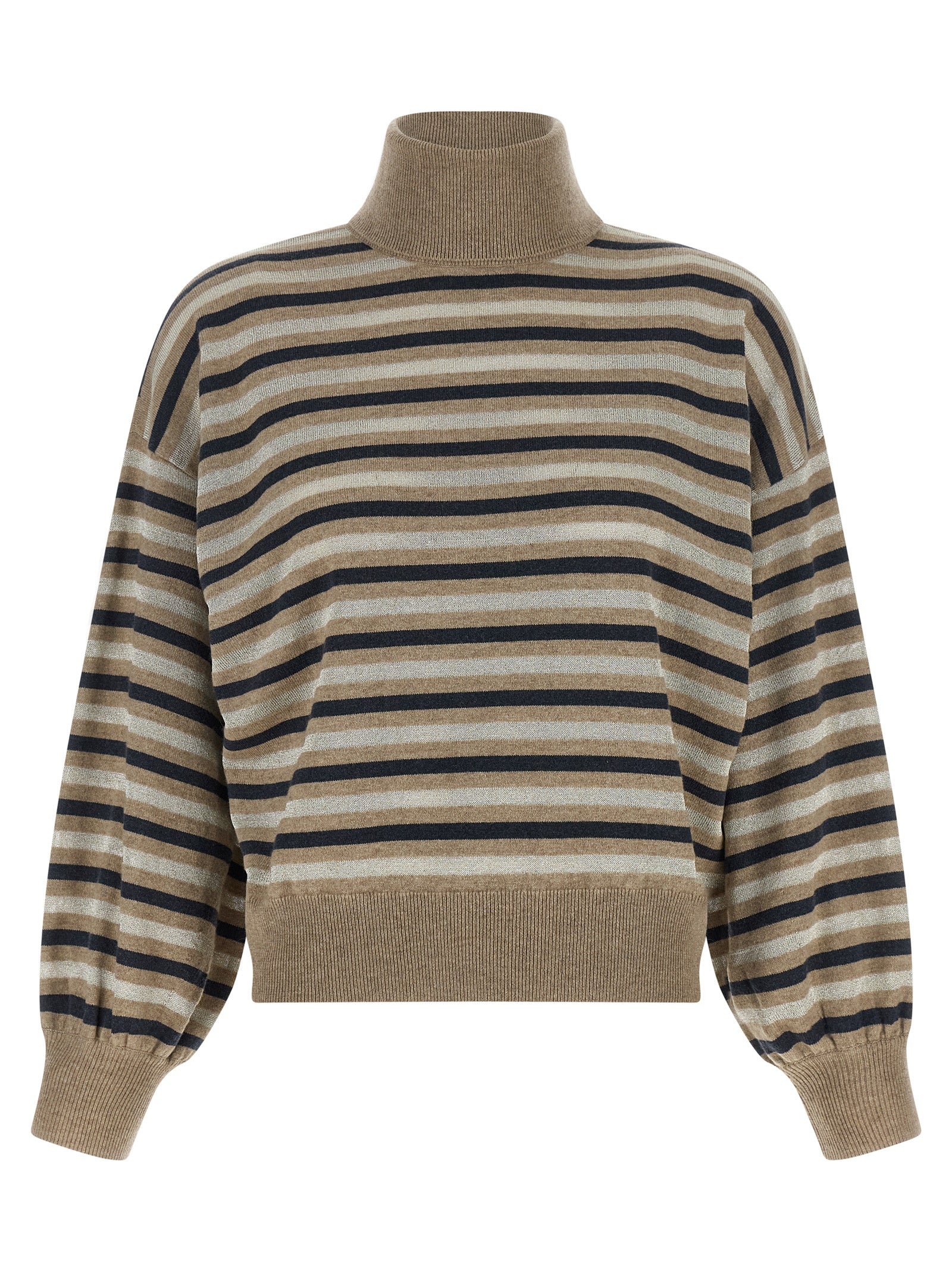 Brunello Cucinelli Mehrfarbige Strickjacke aus reiner Schurwolle