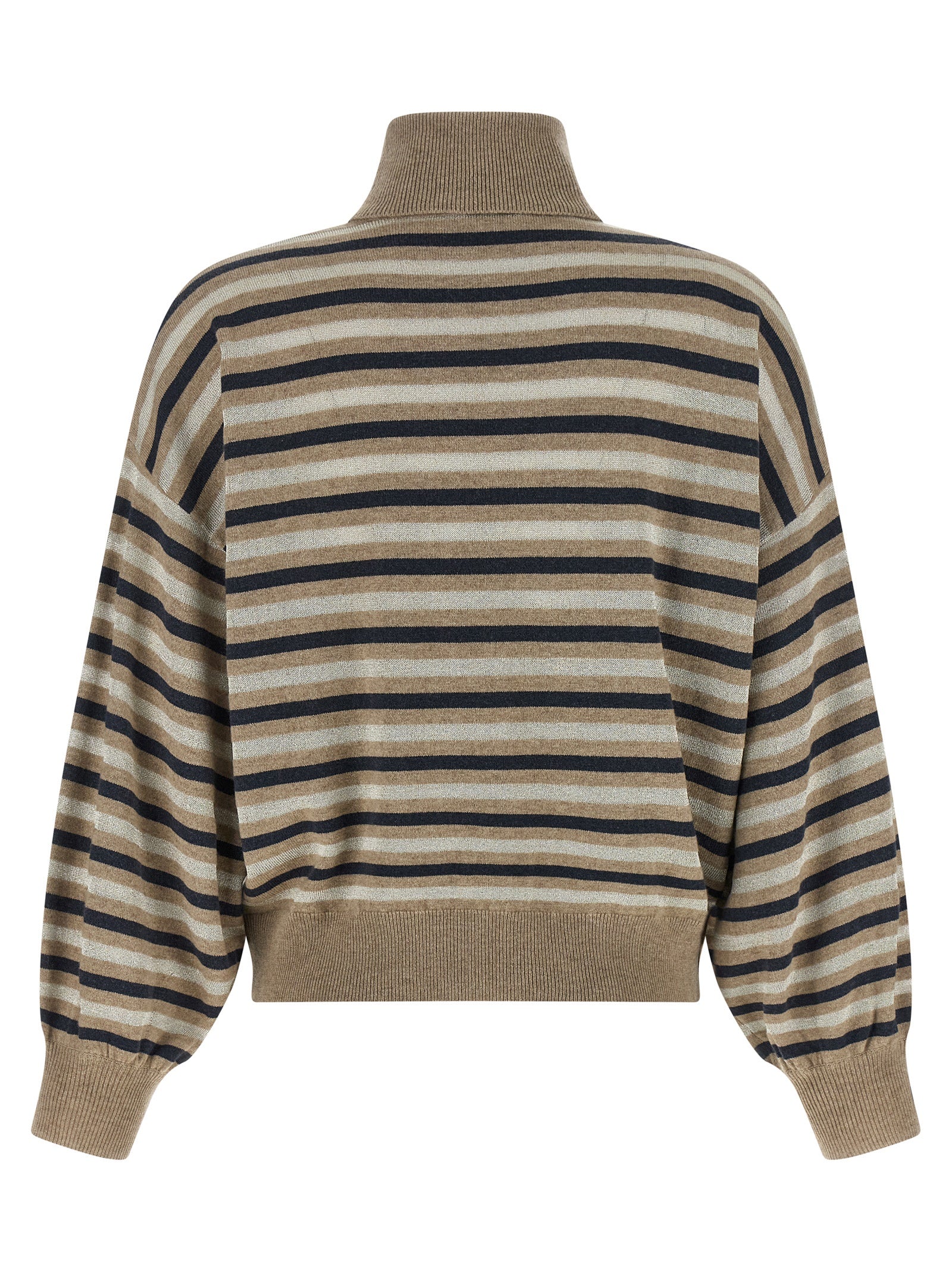 Brunello Cucinelli Mehrfarbige Strickjacke aus reiner Schurwolle