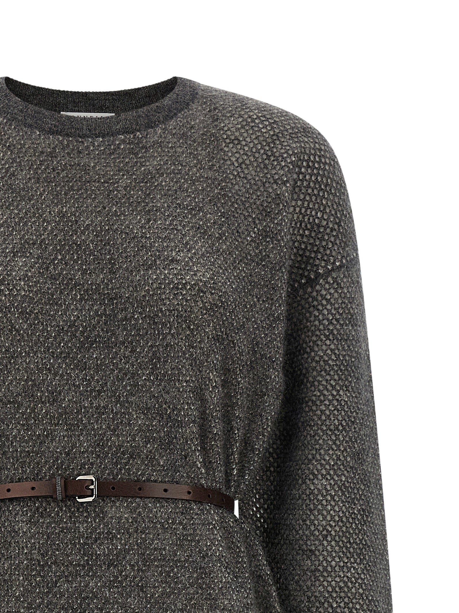 Brunello Cucinelli Graues Wollkleid Midi