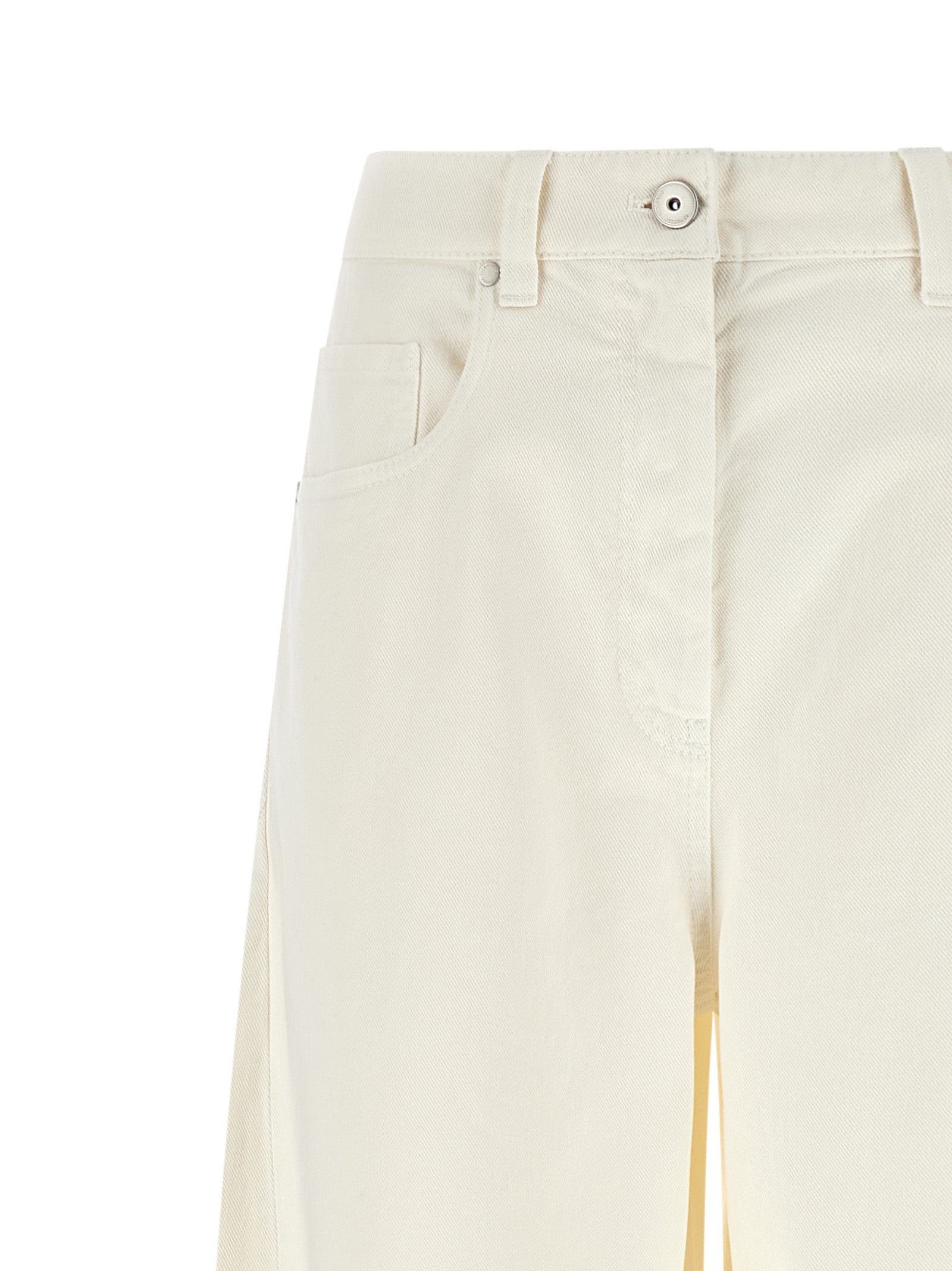 Brunello Cucinelli Weiße Baumwolljeans im Relaxed Fit