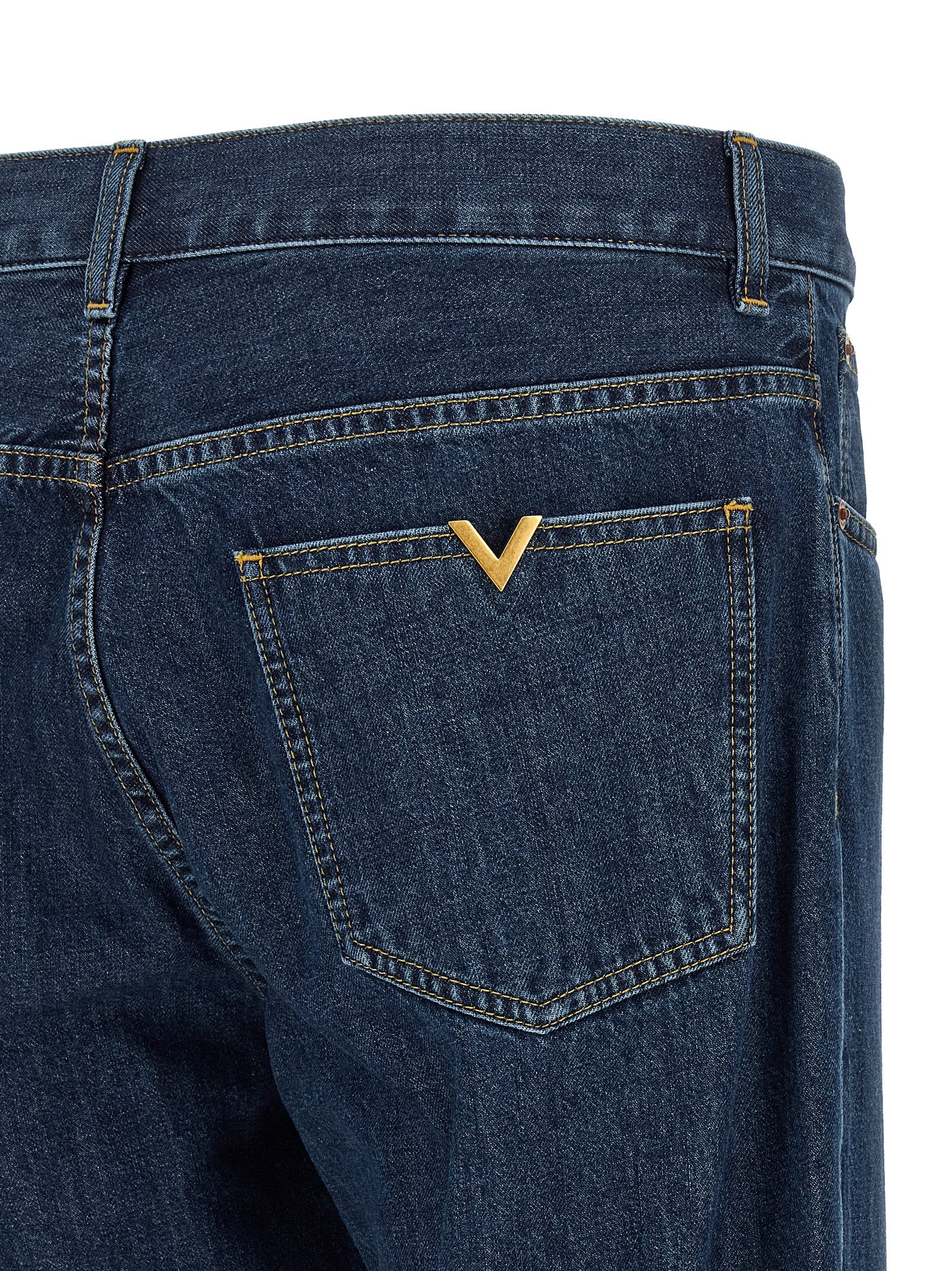 Valentino Garavani Blaue Jeans aus Baumwolle im geraden Schnitt