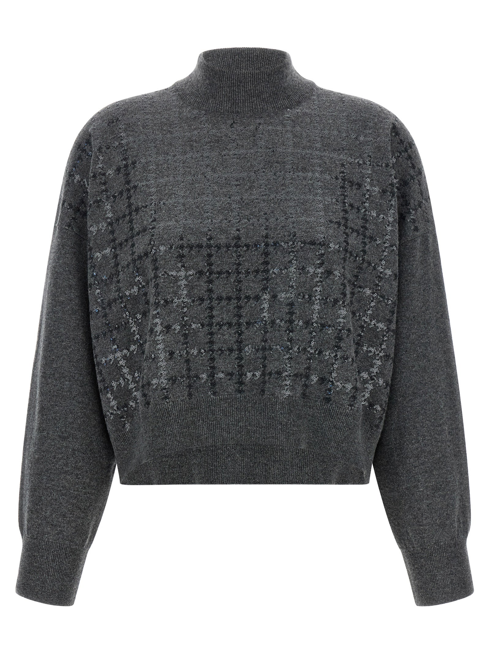 Brunello Cucinelli Grauer Kaschmir-Strickjacke