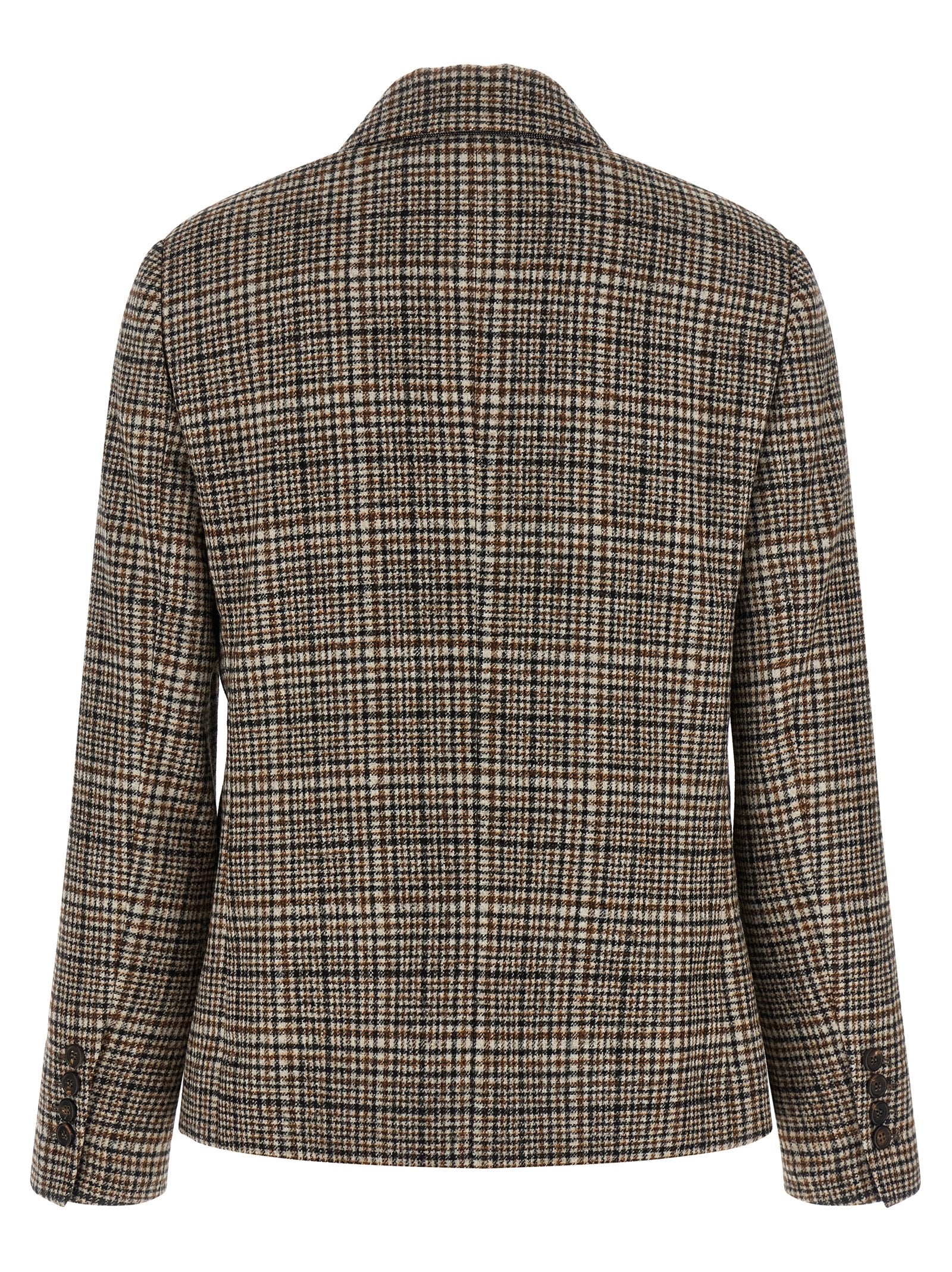 Brunello Cucinelli Beige Alpaka Leder Blazer