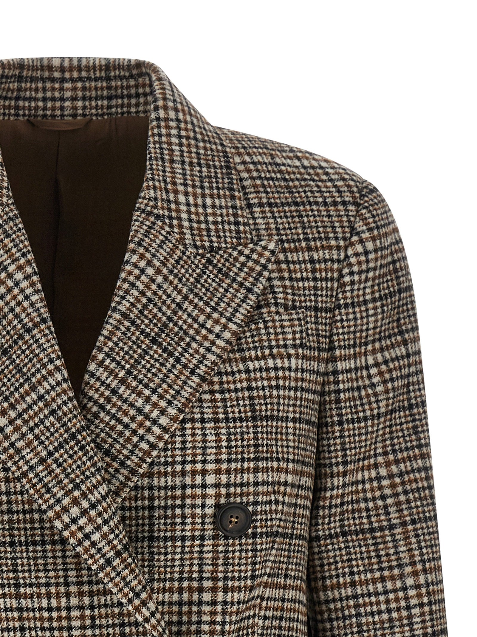 Brunello Cucinelli Beige Alpaka Leder Blazer