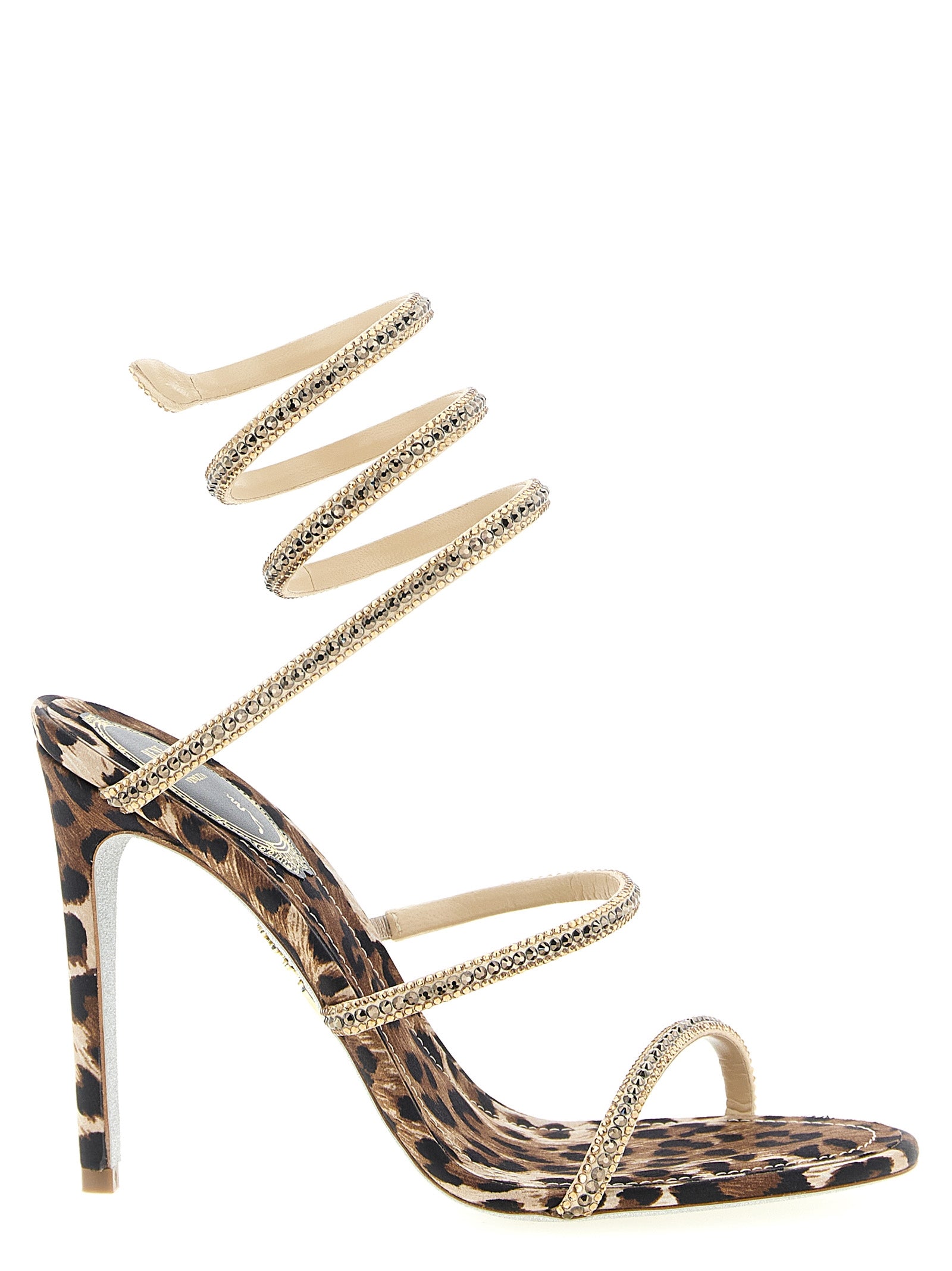 RENE CAOVILLA Mehrfarbige Sandalen aus Viskose mit Stilettoabsatz