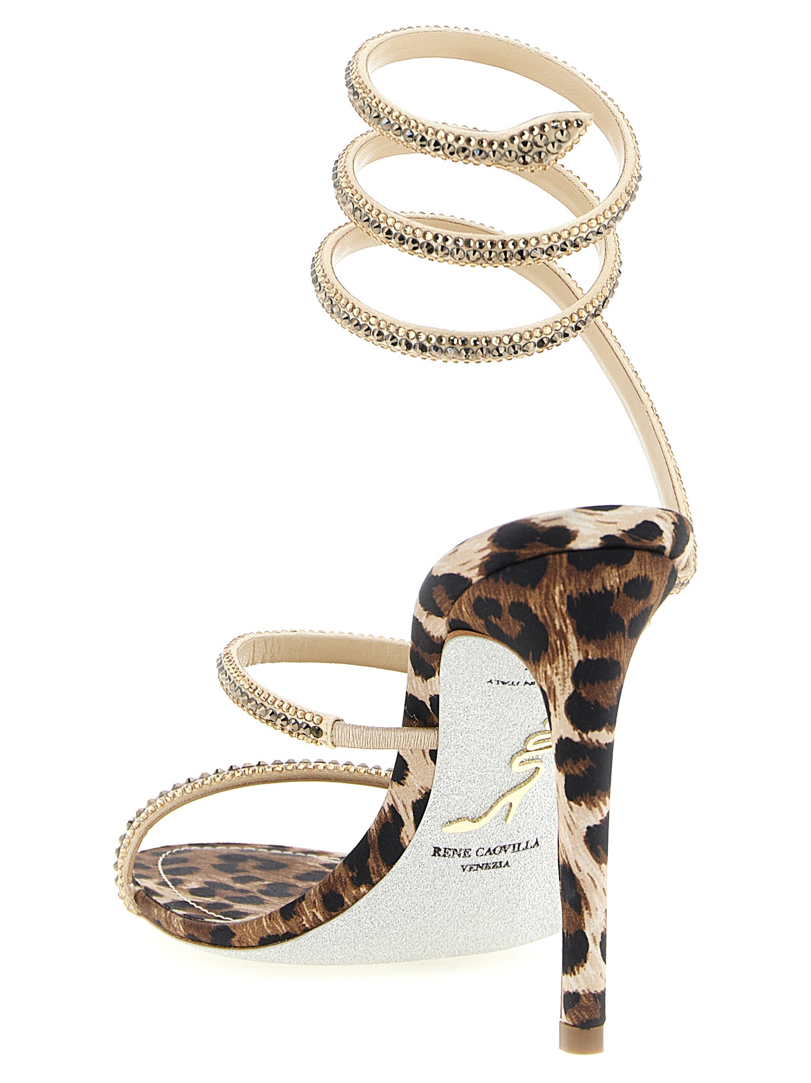 RENE CAOVILLA Mehrfarbige Sandalen aus Viskose mit Stilettoabsatz