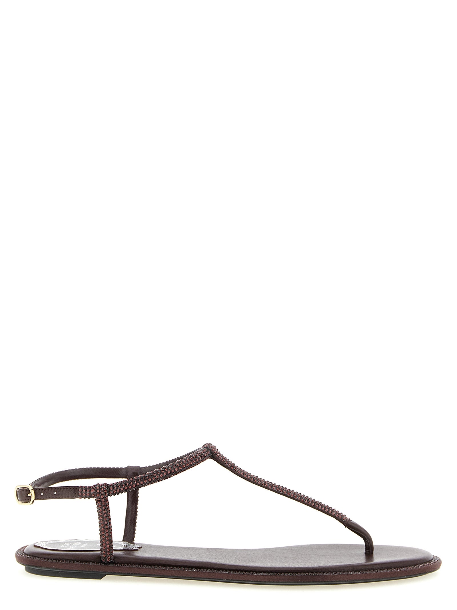 RENE CAOVILLA Braune Viscose-Sandalen