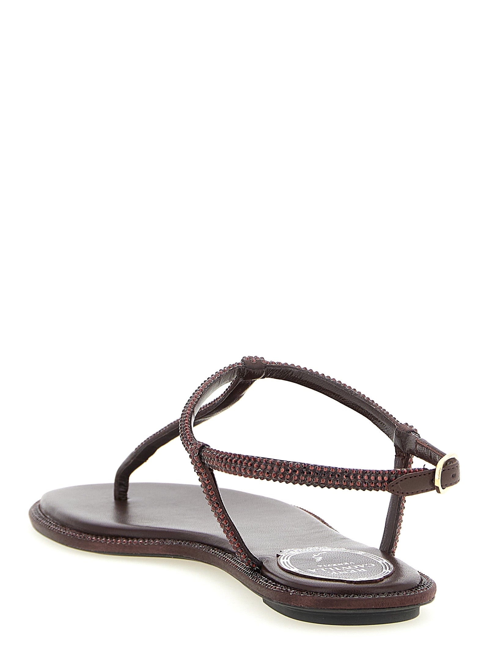 RENE CAOVILLA Braune Viscose-Sandalen