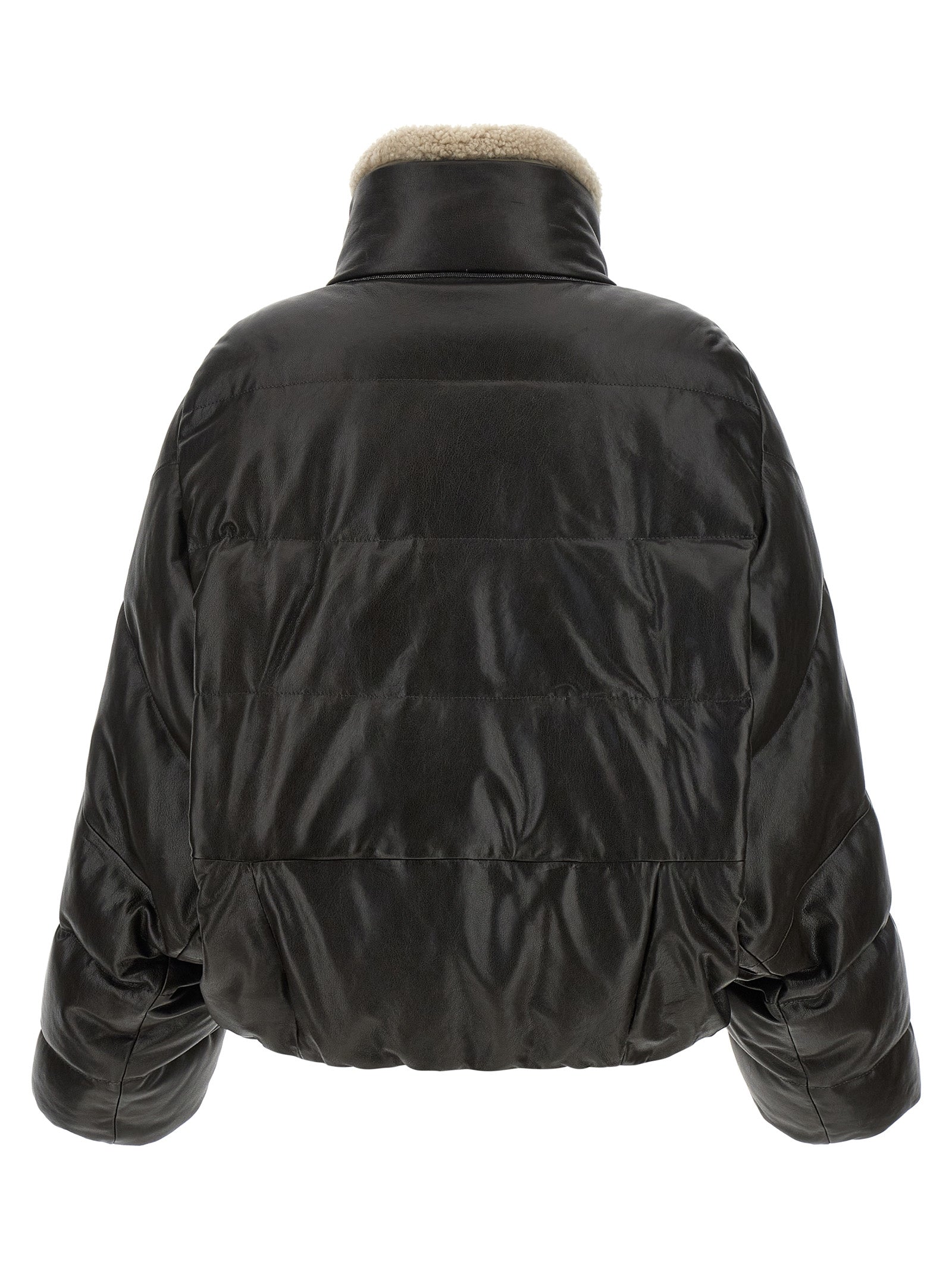 Brunello Cucinelli Braune Lammlederjacke